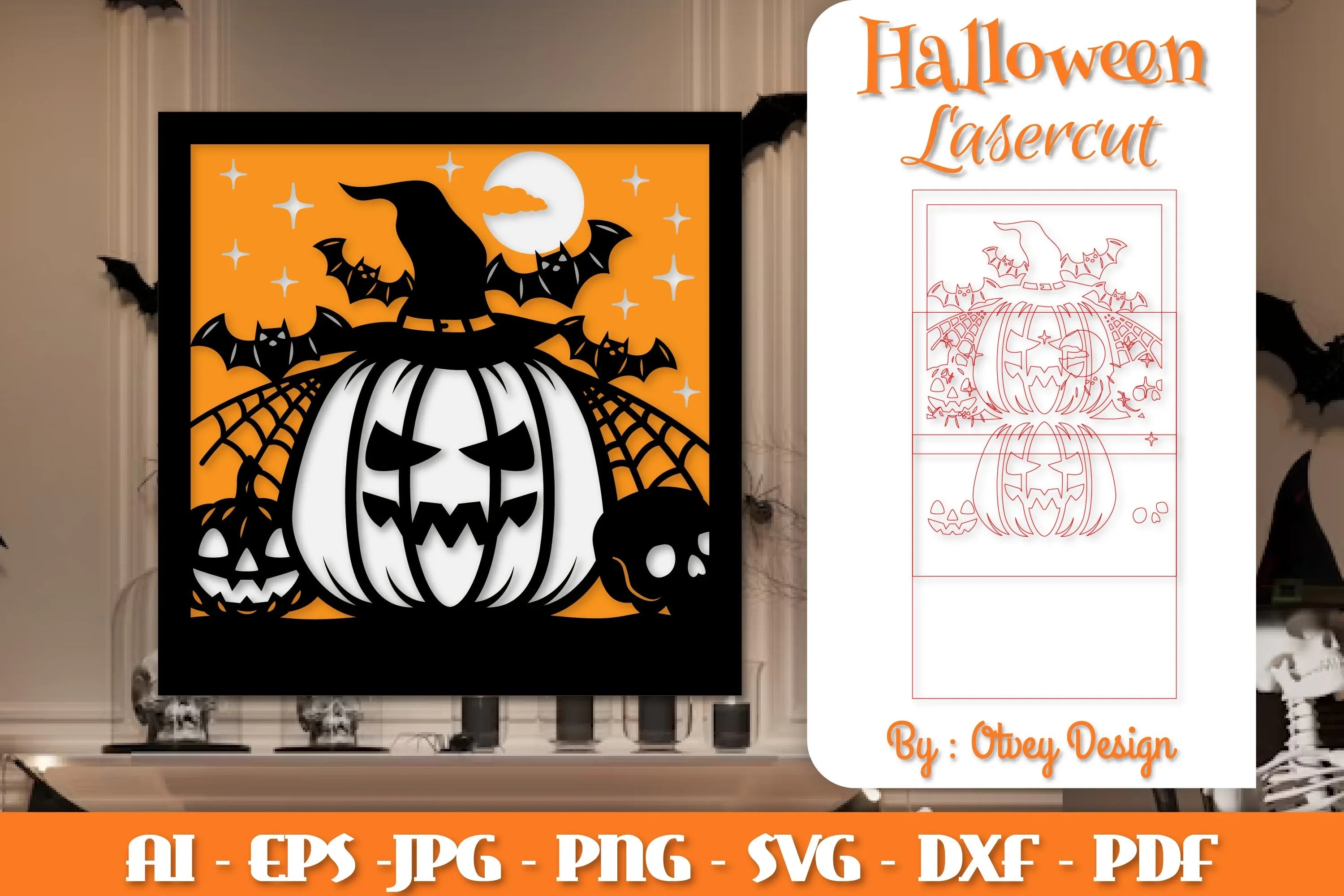 Halloween Decorations Layered Lasercut SVG Bundle - CraftNest - Digital Crafting and Art
