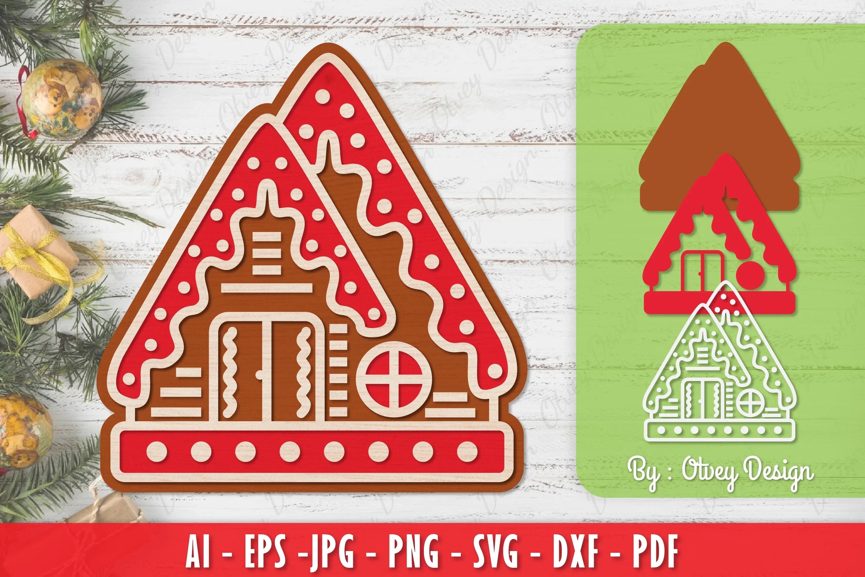 Gingerbread House Laser Cut Merry Christmas SVG Bundle 1 - CraftNest - Digital Crafting and Art