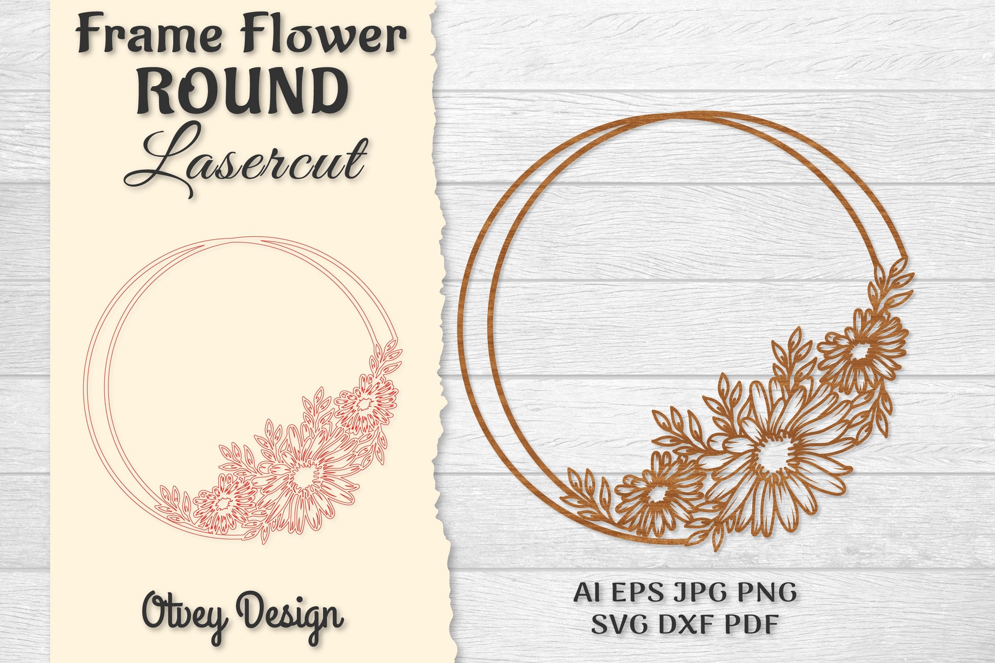 Frame Flower Round Lasercut SVG Bundle - CraftNest - Digital Crafting and Art