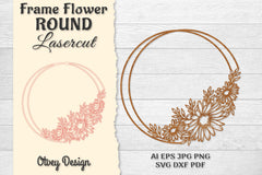 Frame Flower Round Lasercut SVG Bundle - CraftNest - Digital Crafting and Art