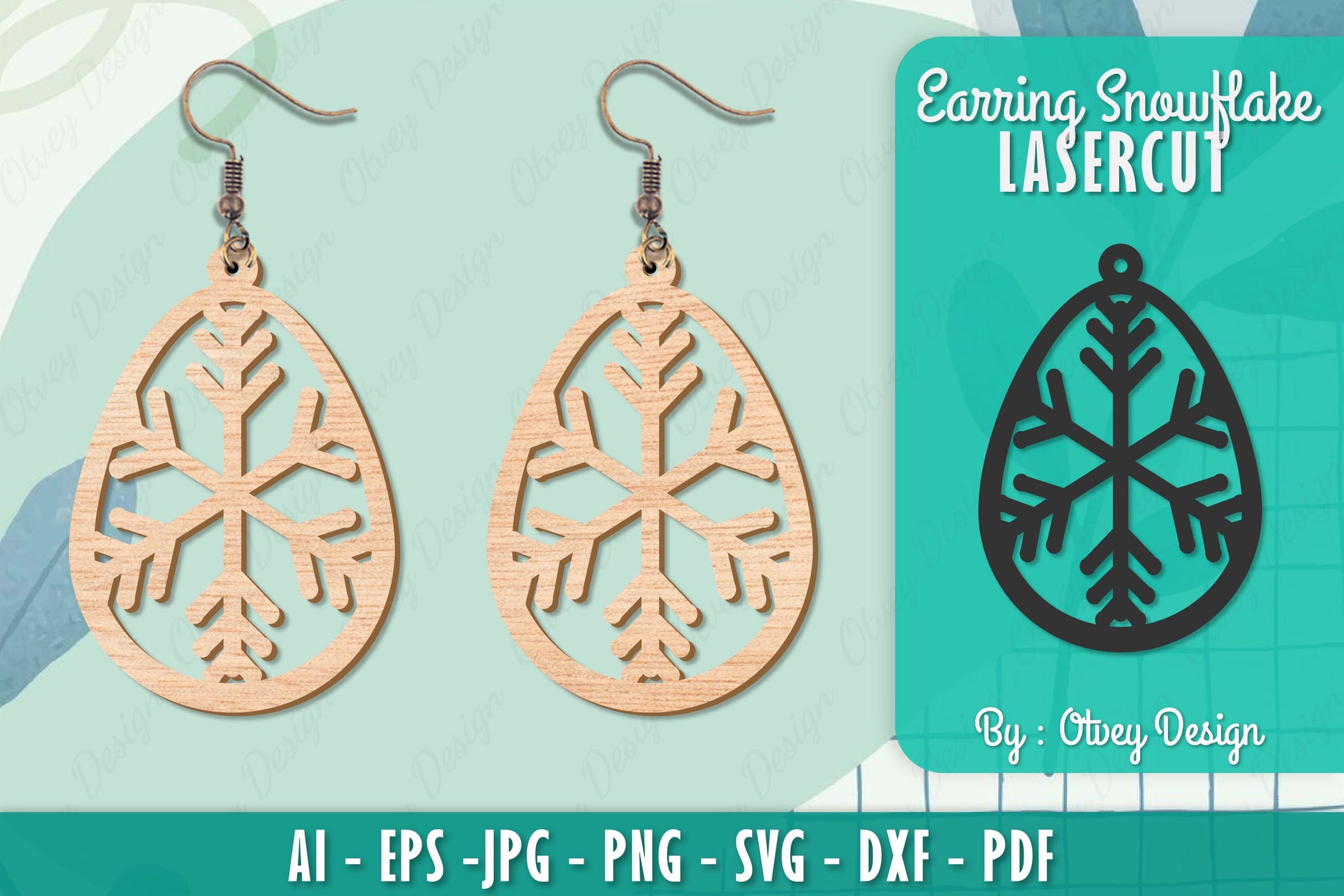 Snowflake Earring Lasercut SVG Bundle 49 - CraftNest - Digital Crafting and Art