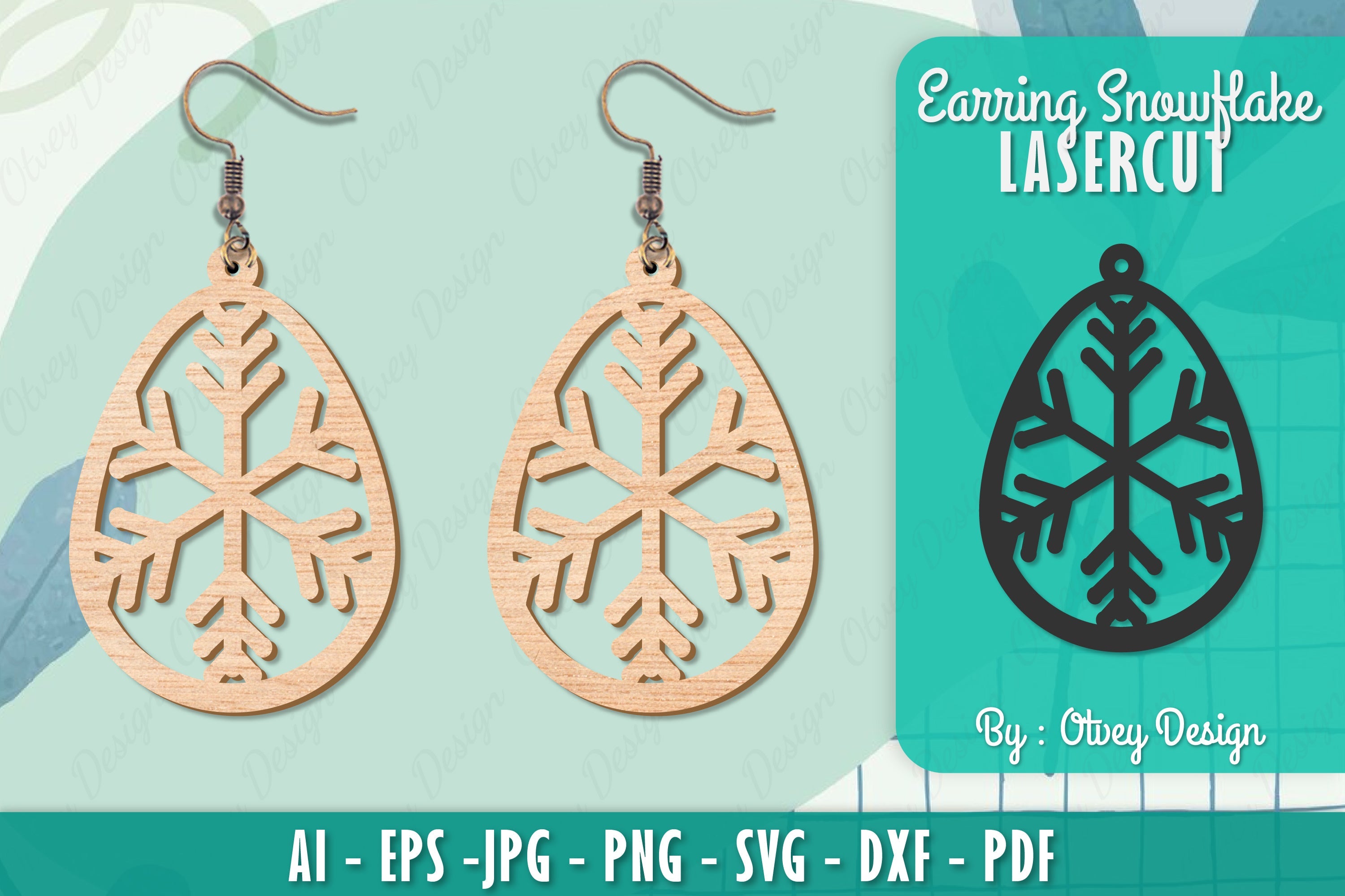 Snowflake Earring Lasercut SVG Bundle 49 - CraftNest - Digital Crafting and Art