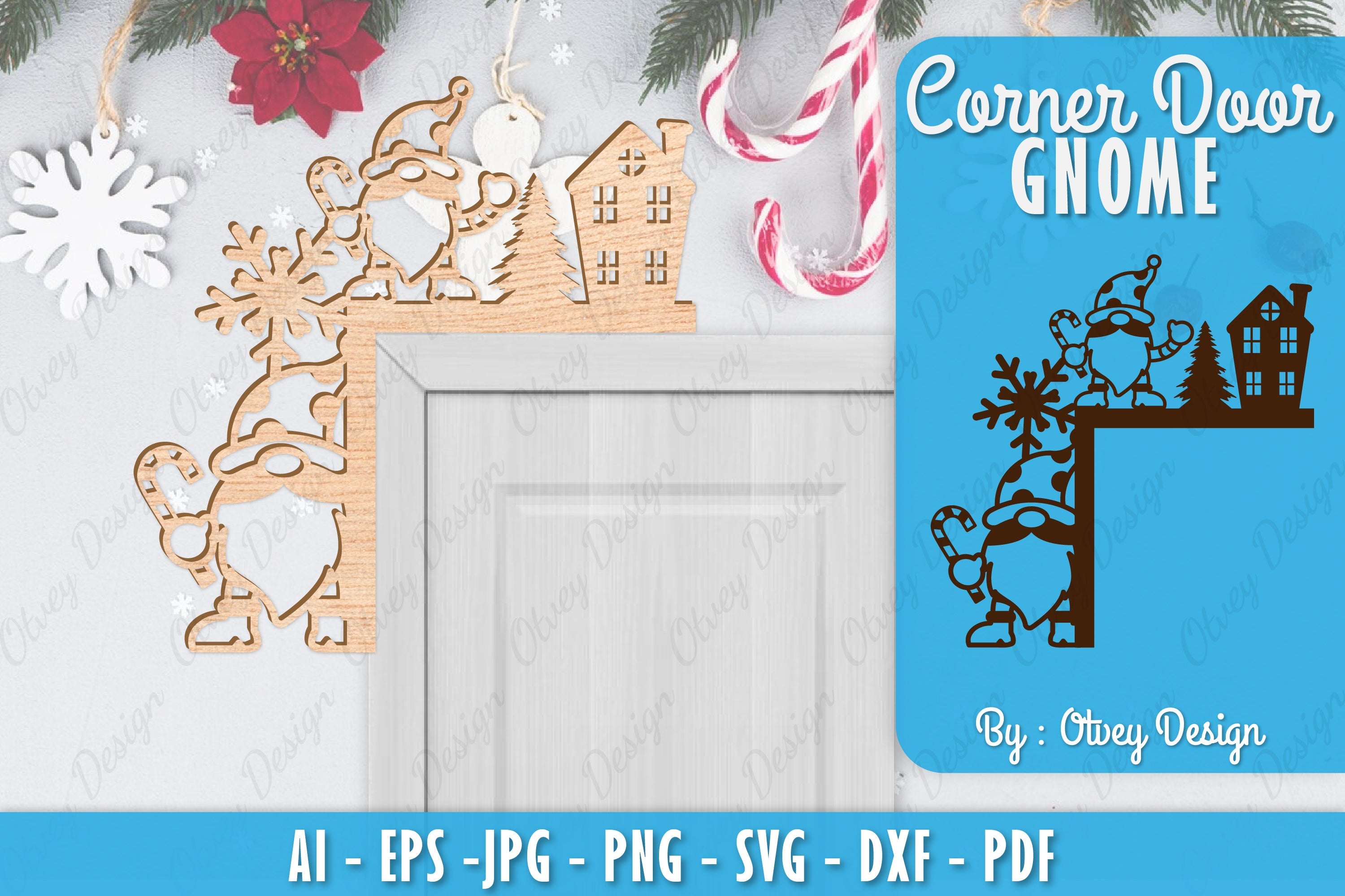 Christmas Gnome Door Corner Lasercut SVG Bundle 1 - CraftNest - Digital Crafting and Art