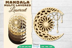 Mandala Moon Layered Lasercut SVG Bundle 1 - CraftNest - Digital Crafting and Art
