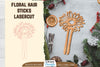 Laser Cut Floral Hair Sticks SVG Bundle
