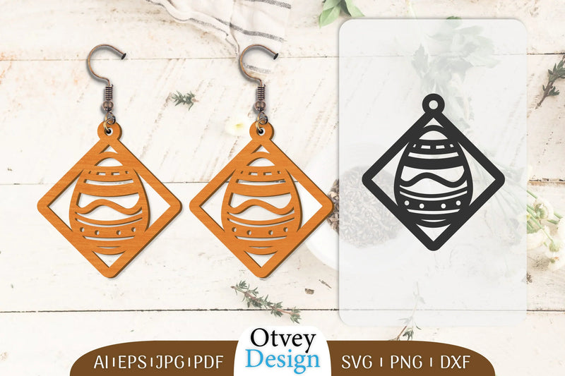 Happy Easter Egg Earring Lasercut SVG Bundle 13 - CraftNest - Digital Crafting and Art
