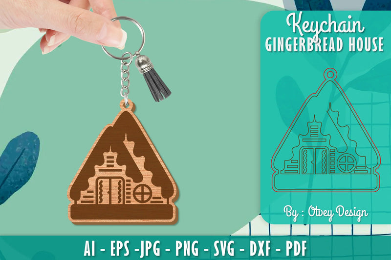 Keychain Gingerbread House Laser Cut SVG Bundle - CraftNest - Digital Crafting and Art