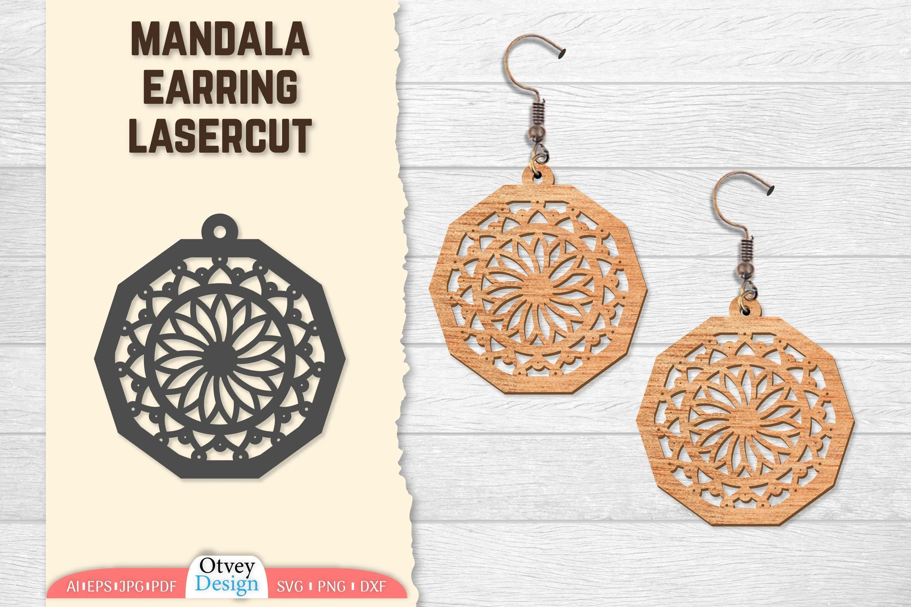 Earring Mandala Lasercut SVG Bundle 56 - CraftNest - Digital Crafting and Art