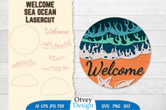 Welcome Sea Wave 3D Layered Lasercut SVG Bundle 1 - CraftNest - Digital Crafting and Art