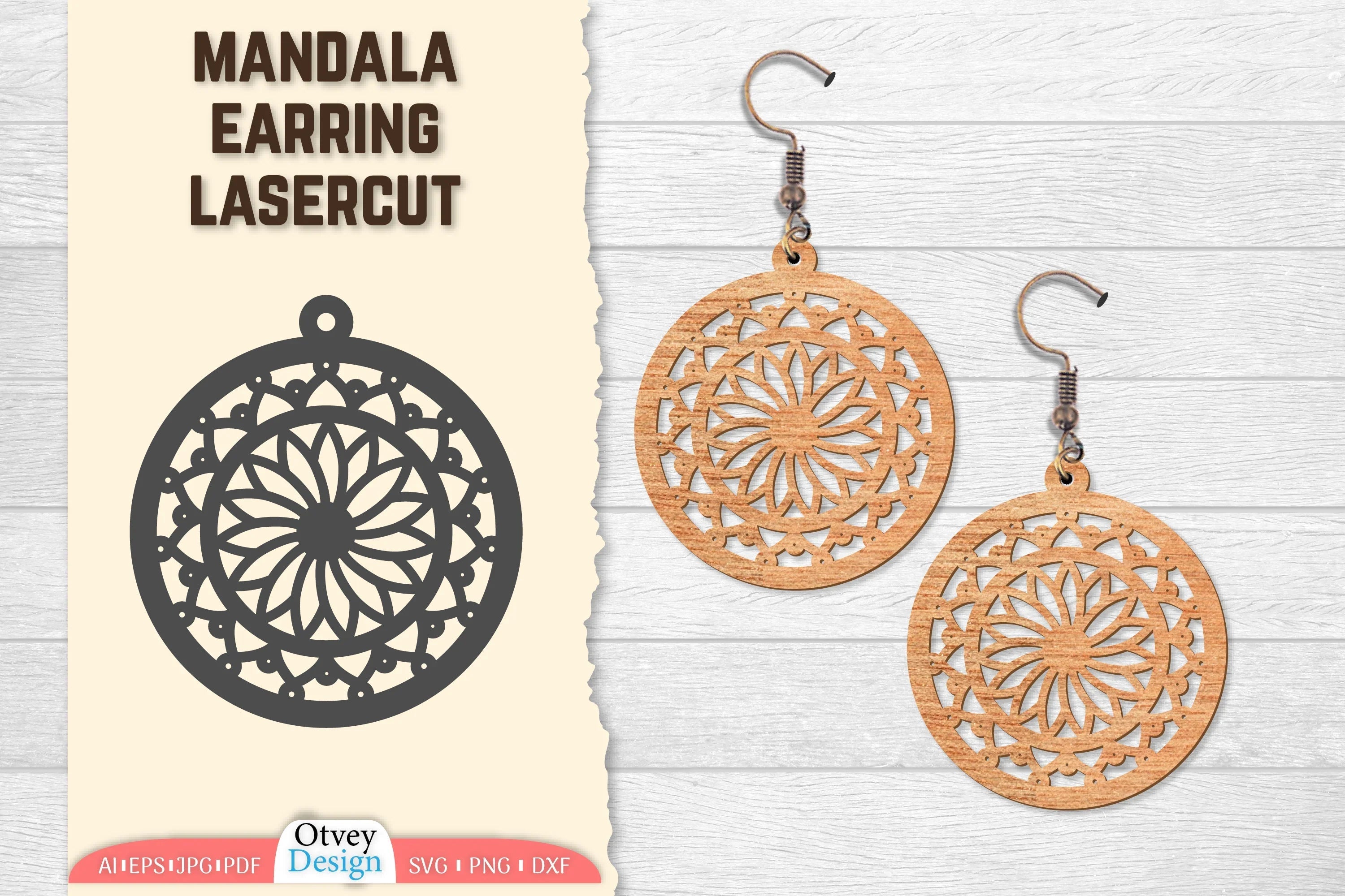 Earring Mandala Lasercut SVG Bundle 16 - CraftNest - Digital Crafting and Art