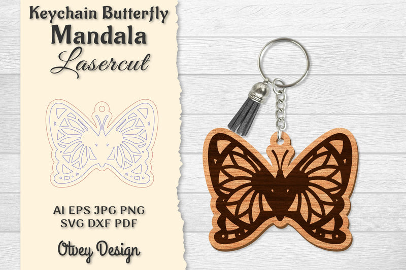 Butterfly Mandala Keychain SVG Bundle - CraftNest - Digital Crafting and Art