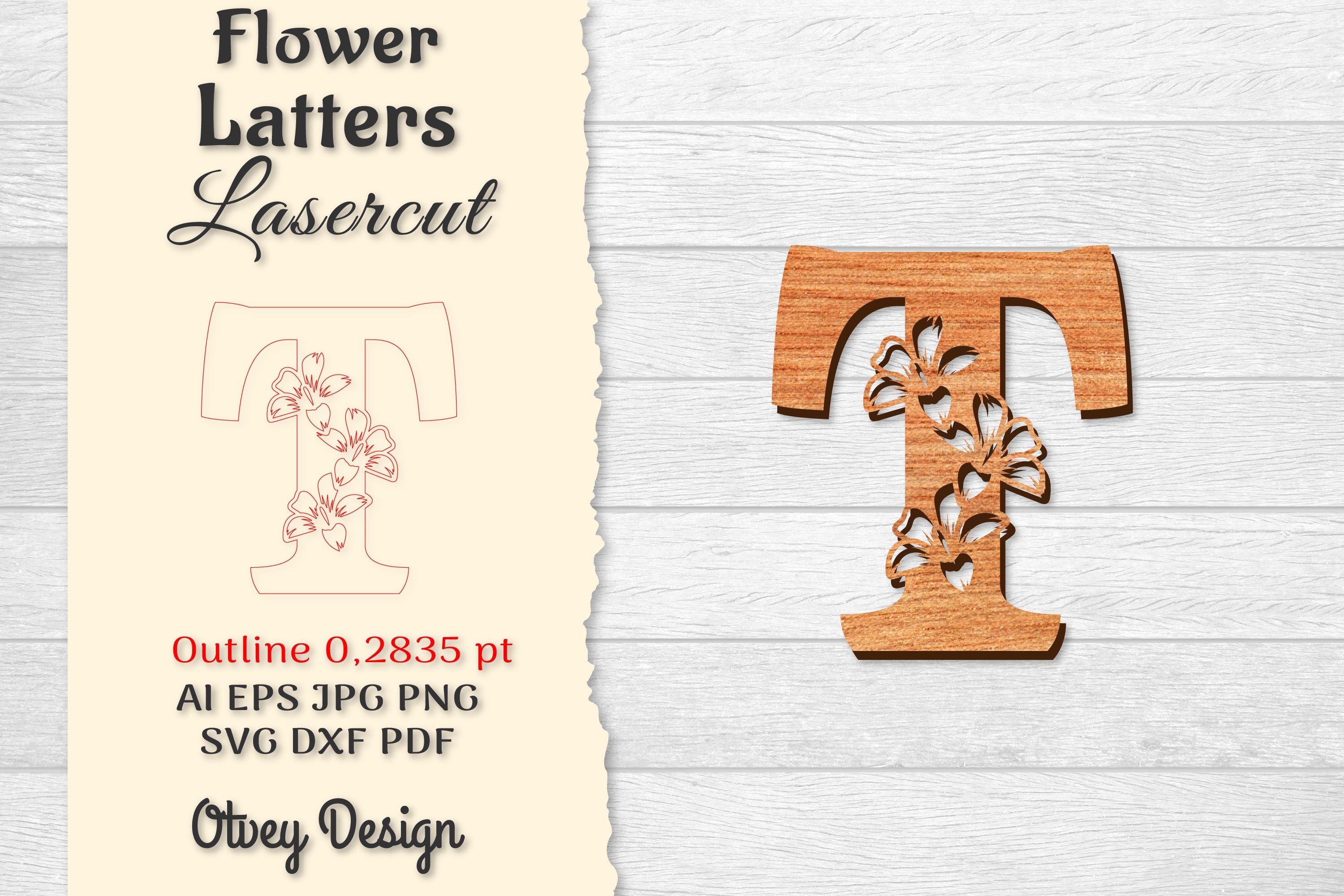 Flower Letters Laser Cut File SVG Bundle 129 - CraftNest - Digital Crafting and Art