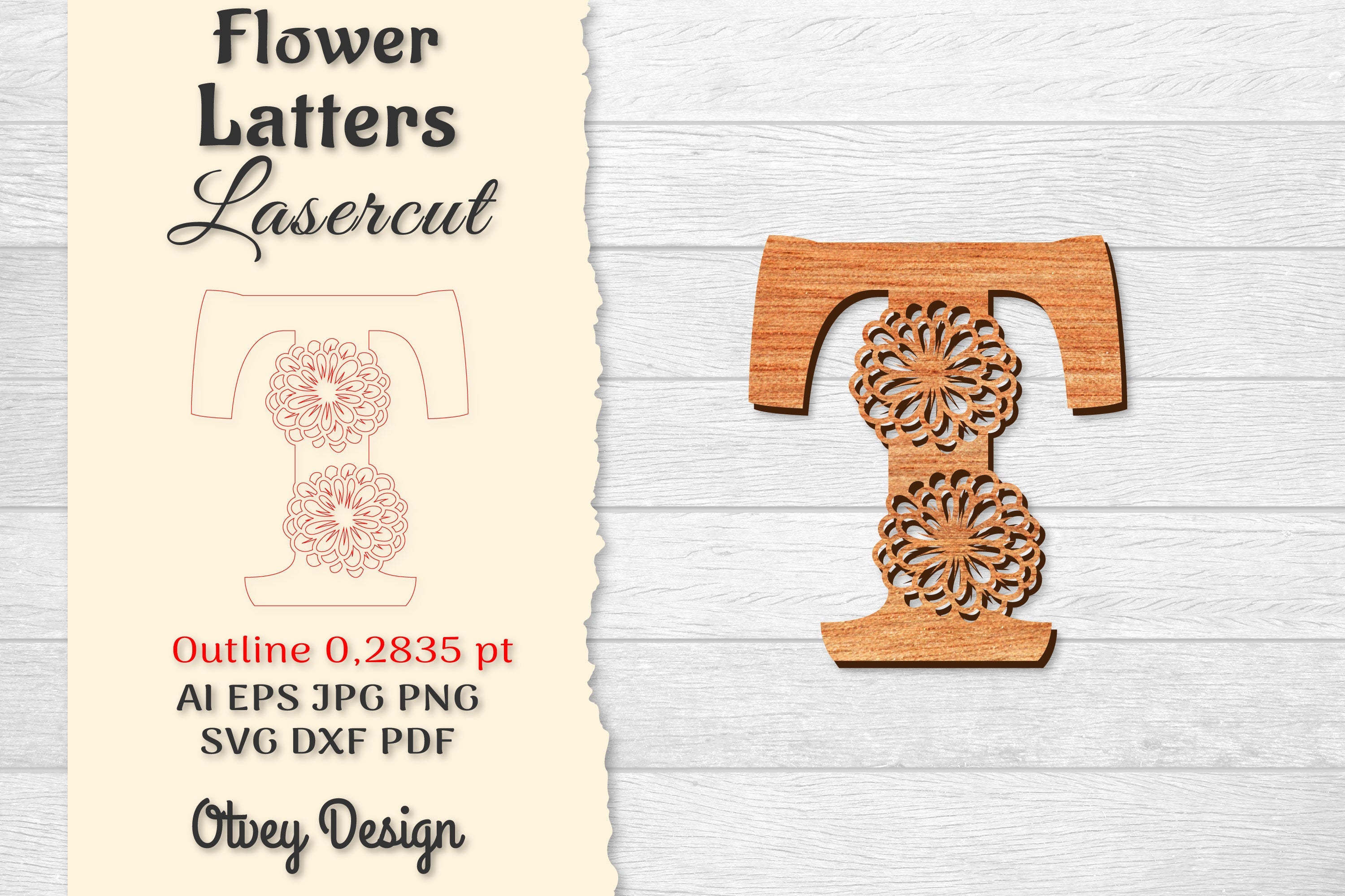 Flower Letters Laser Cut File SVG Bundle 26 - CraftNest - Digital Crafting and Art