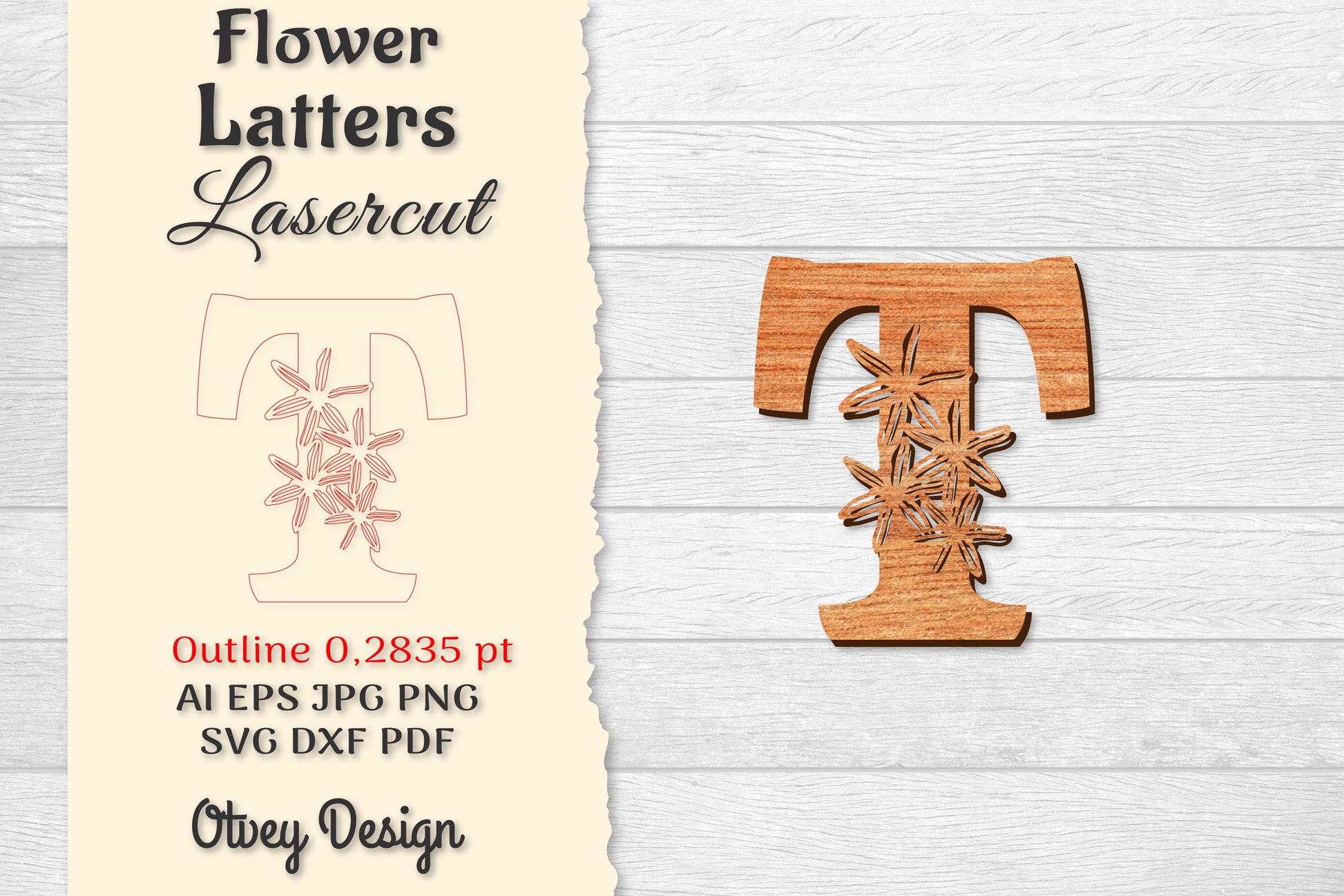 Flower Letters Laser Cut File SVG Bundle 40 - CraftNest - Digital Crafting and Art