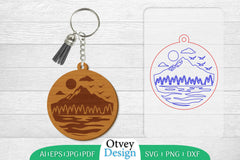 Keychain Sunset Mountain Lasercut SVG Bundle 12 - CraftNest - Digital Crafting and Art