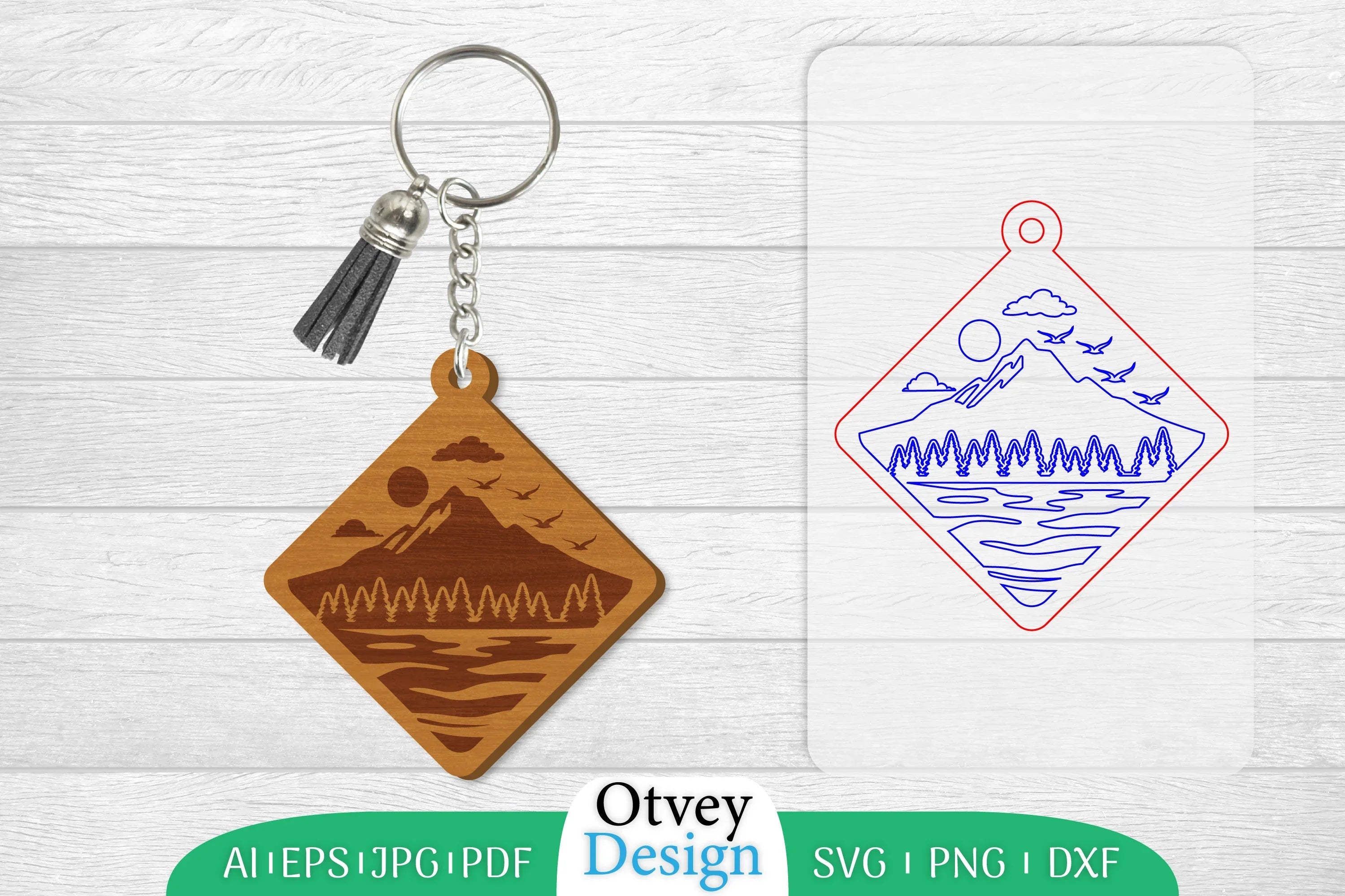 Sunset Mountain Keychain SVG Bundle 15 - CraftNest - Digital Crafting and Art