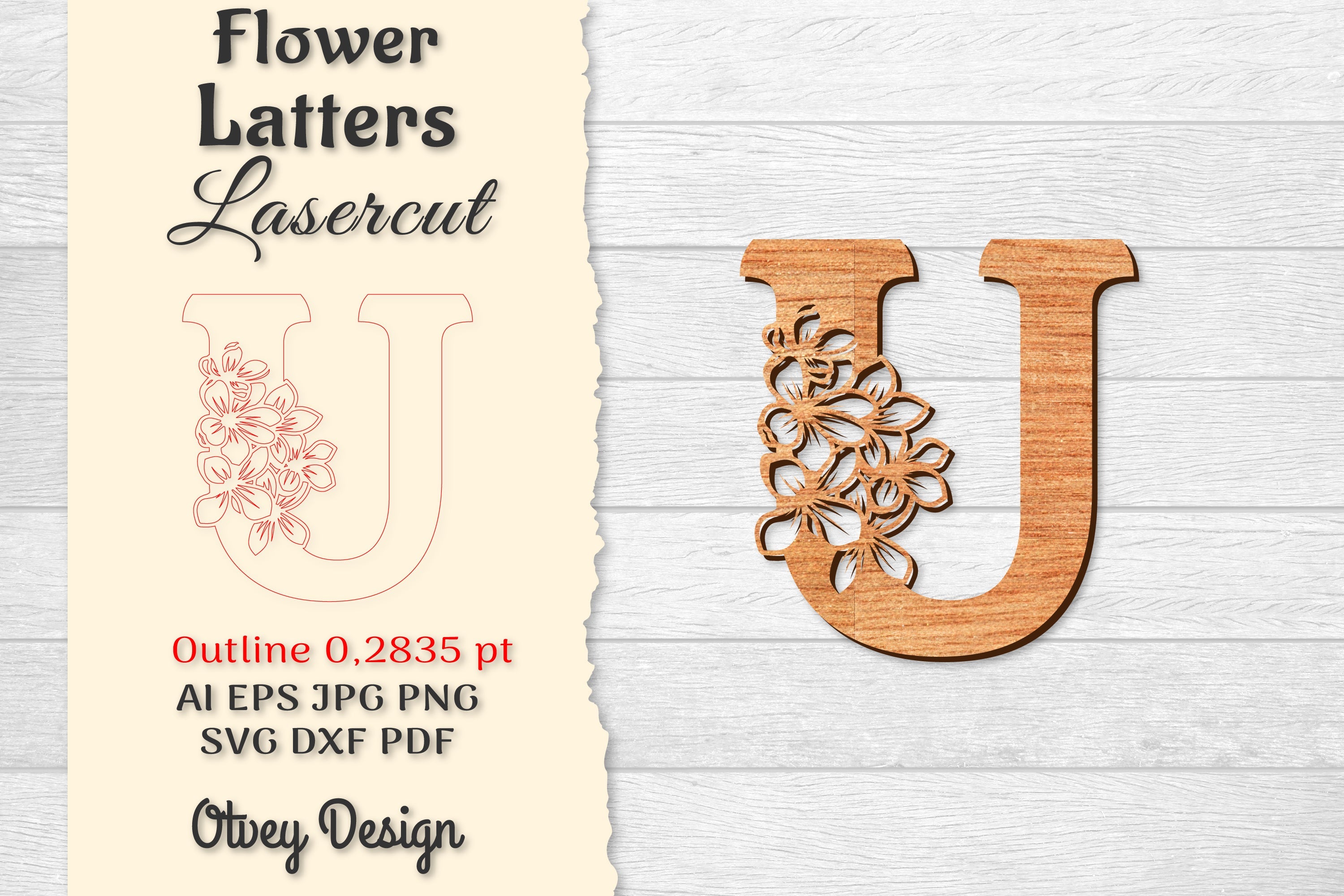 Flower Letters Laser Cut SVG Bundle 162 - CraftNest - Digital Crafting and Art