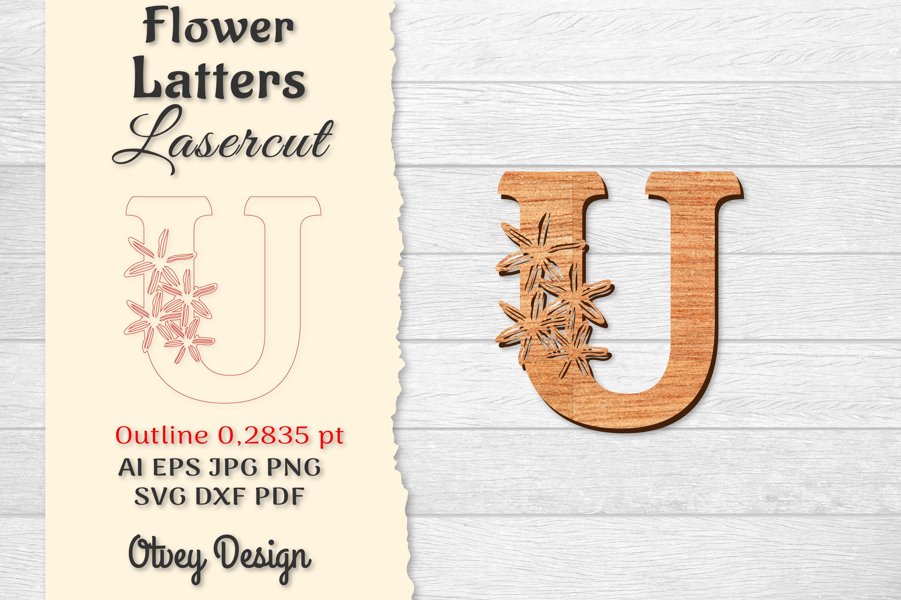 Flower Letters Laser Cut File SVG Bundle 41 - CraftNest - Digital Crafting and Art