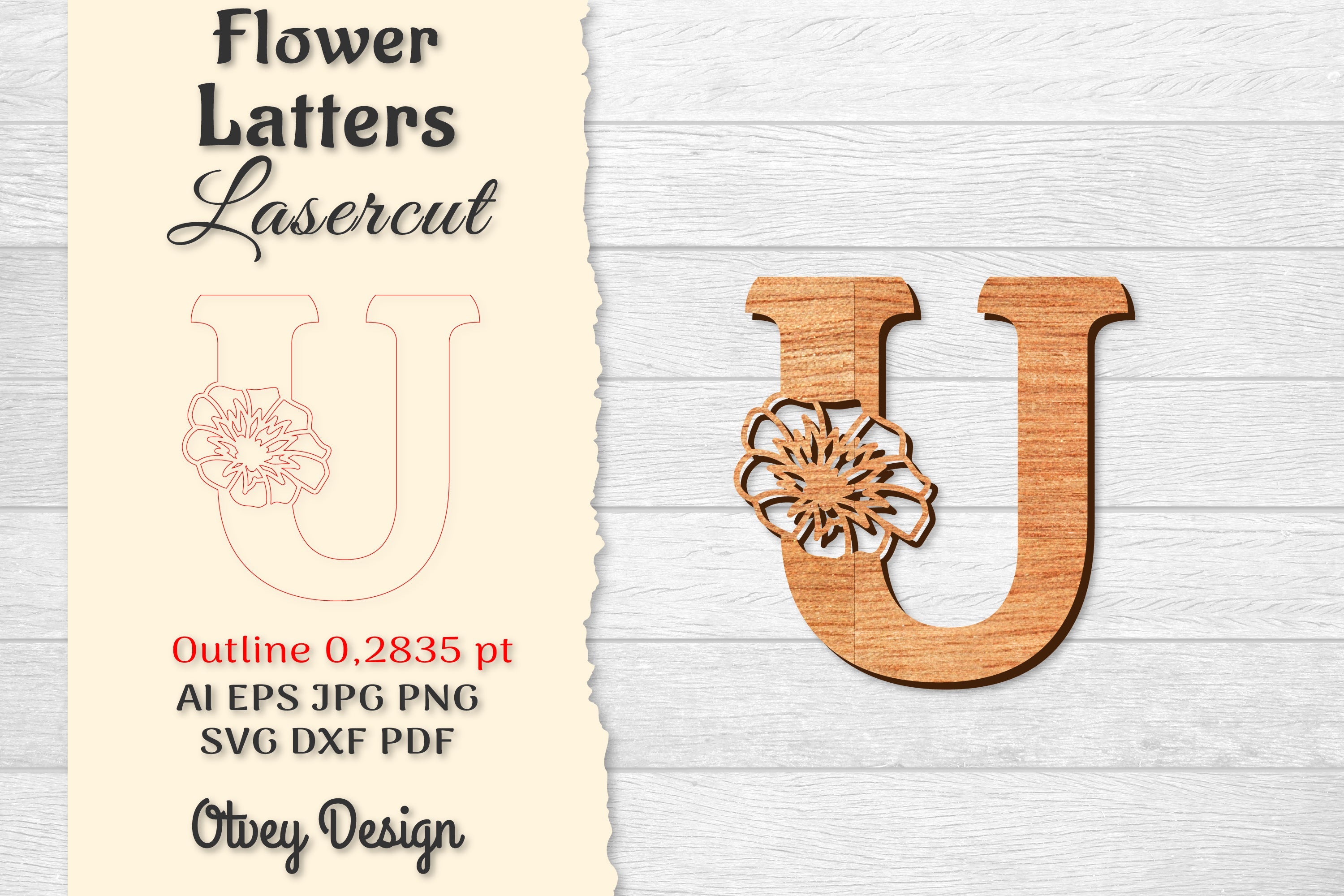 Flower Letters Laser Cut File SVG Bundle 12 - CraftNest - Digital Crafting and Art