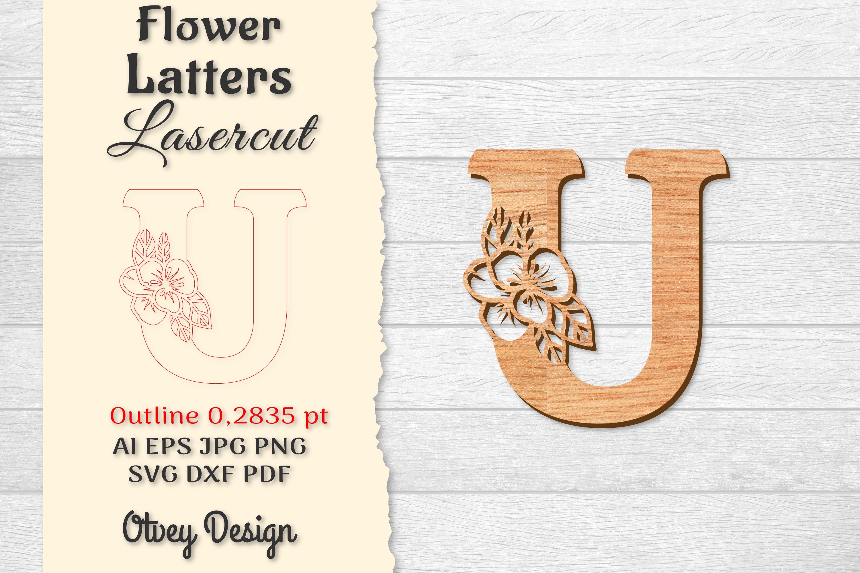 Flower Letters Laser Cut File SVG Bundle 90 - CraftNest - Digital Crafting and Art