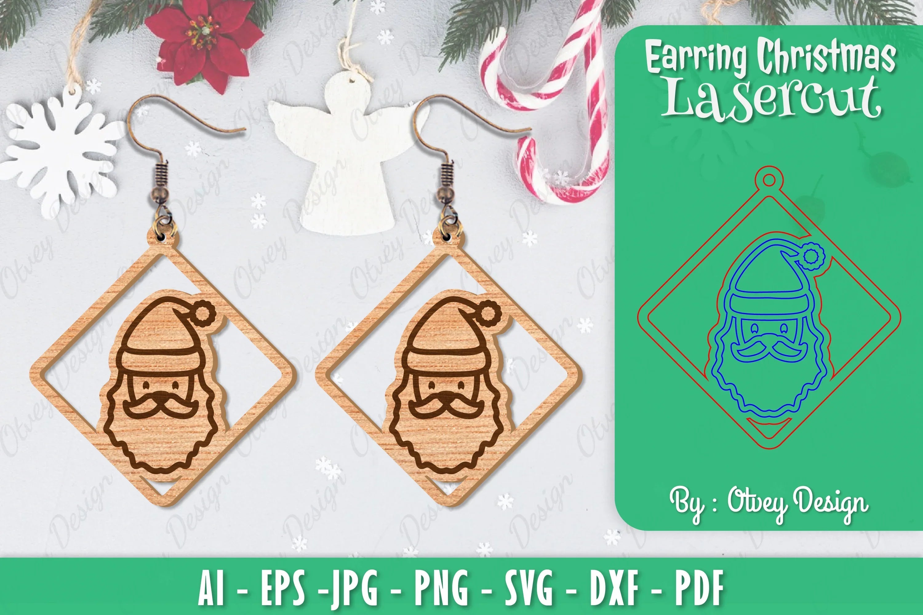 Christmas Earrings SVG Bundle111 - CraftNest - Digital Crafting and Art
