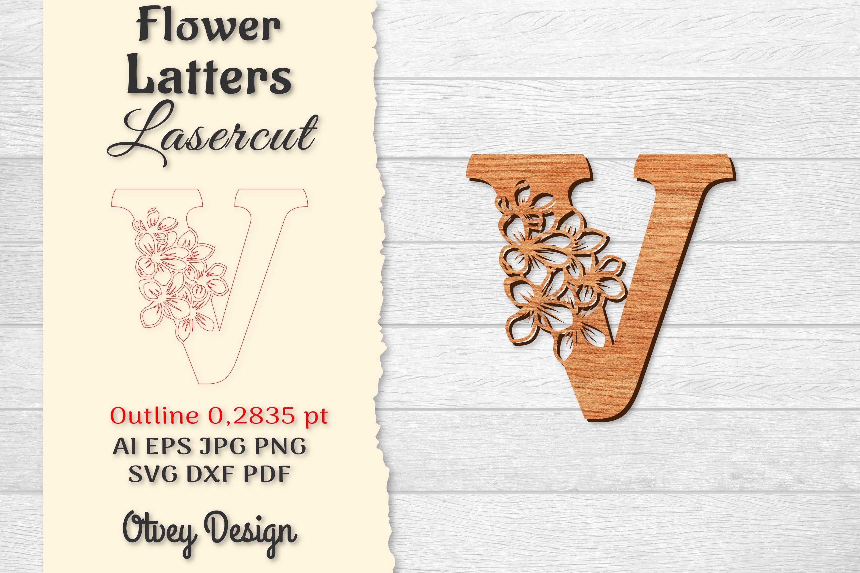 Flower Letters Laser Cut SVG Bundle 163 - CraftNest - Digital Crafting and Art