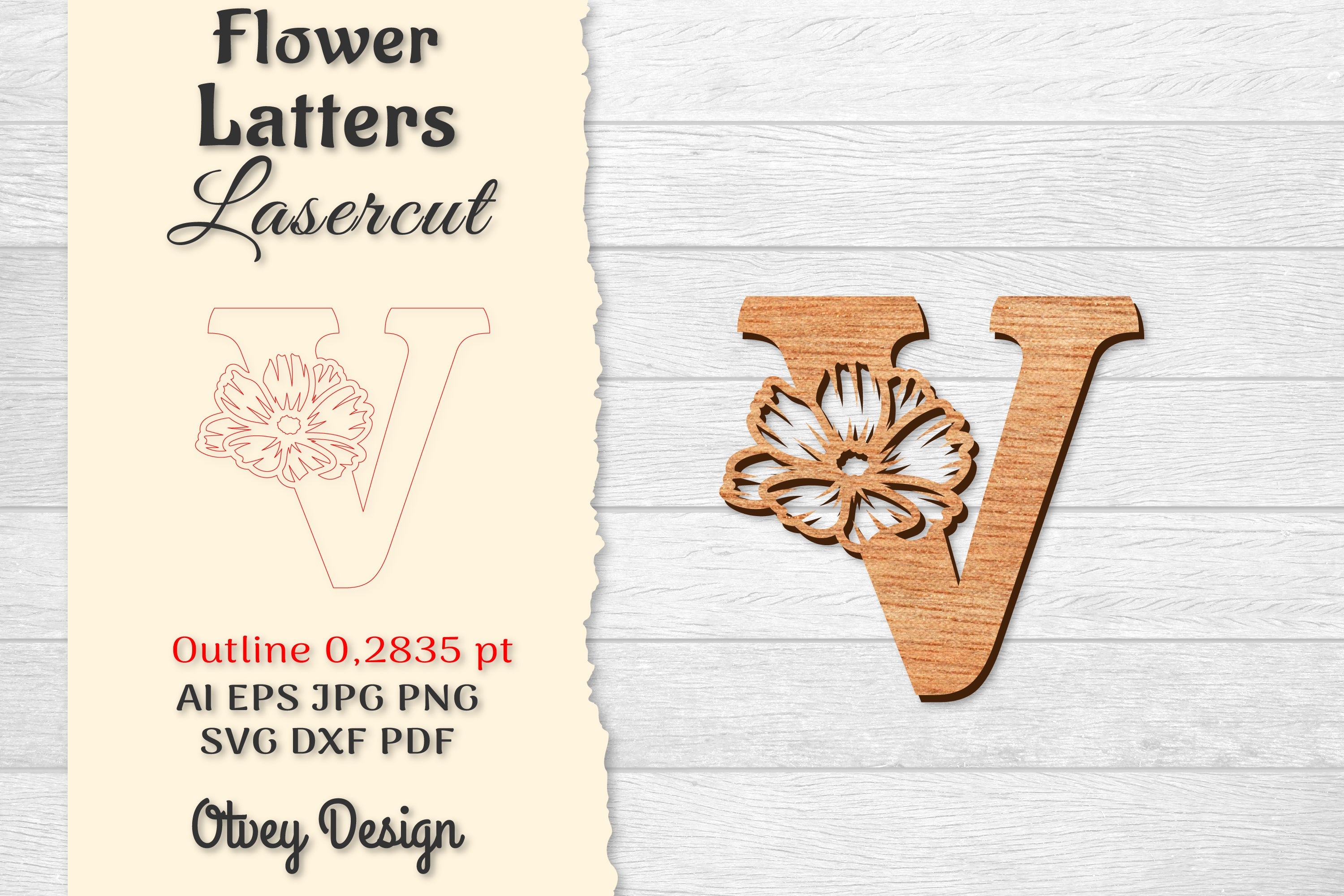 Flower Letters Laser Cut File SVG Bundle 59 - CraftNest - Digital Crafting and Art