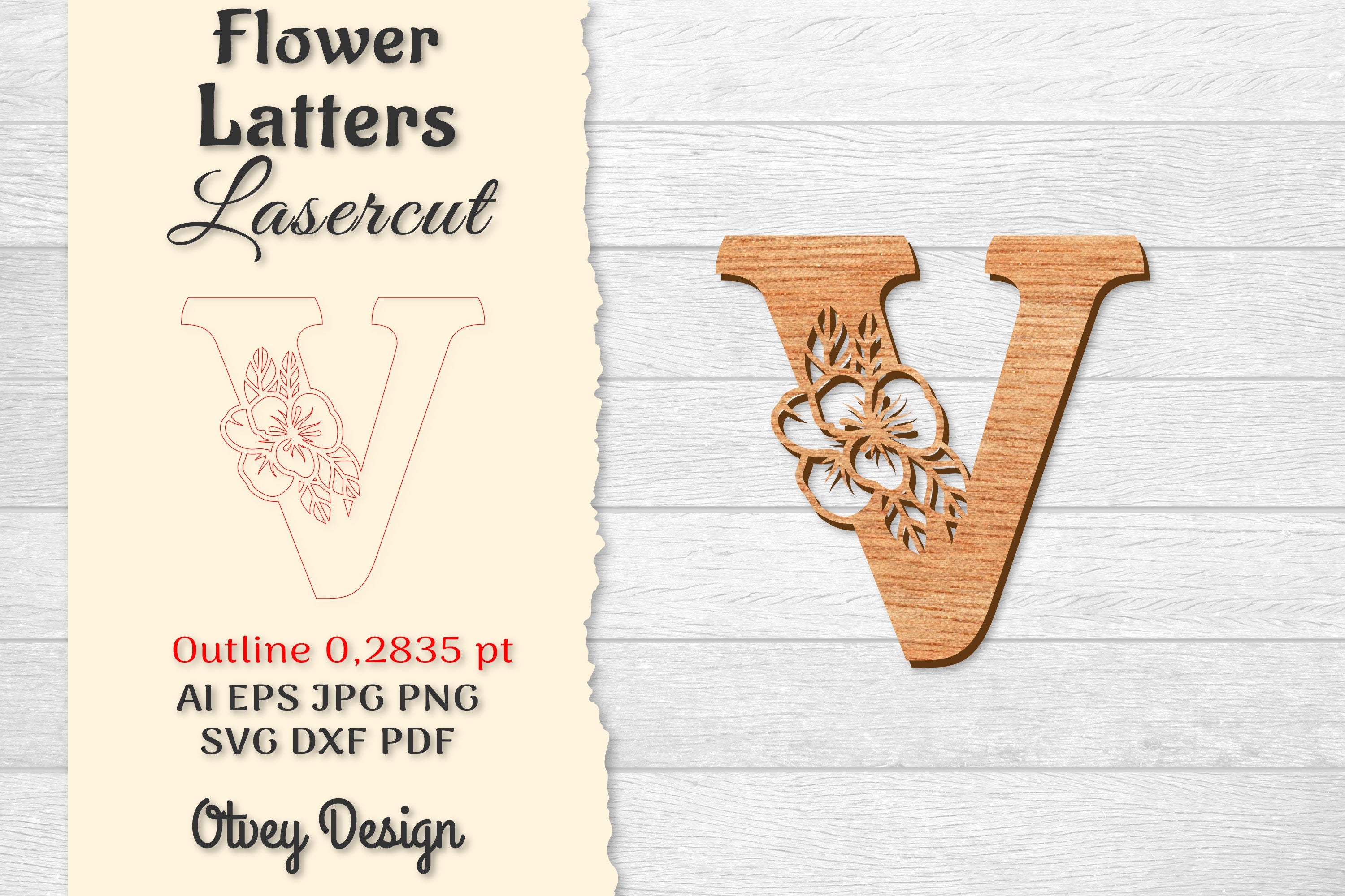 Flower Letters Laser Cut File SVG Bundle 91 - CraftNest - Digital Crafting and Art