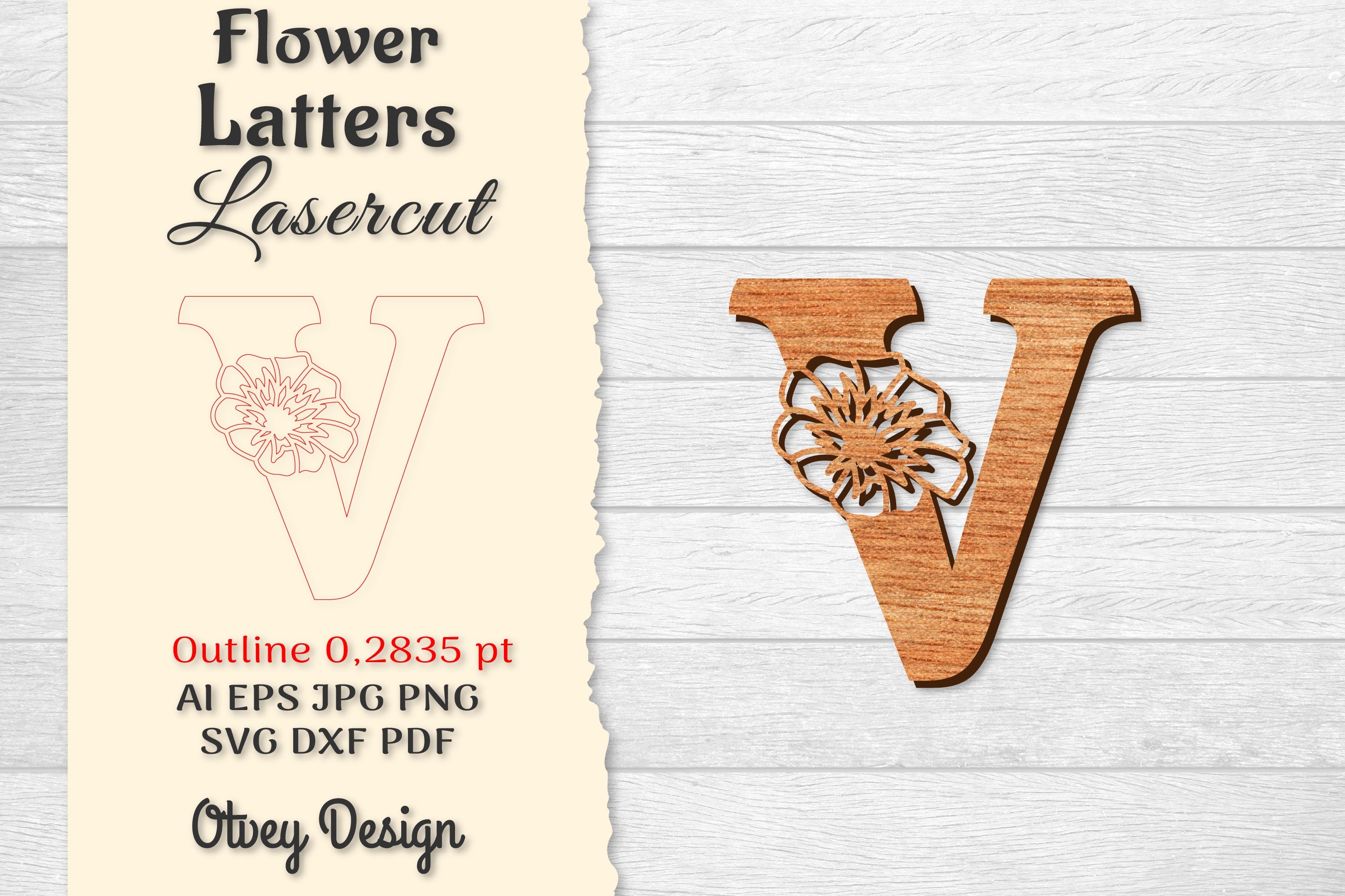 Flower Letters Laser Cut File SVG Bundle 13 - CraftNest - Digital Crafting and Art
