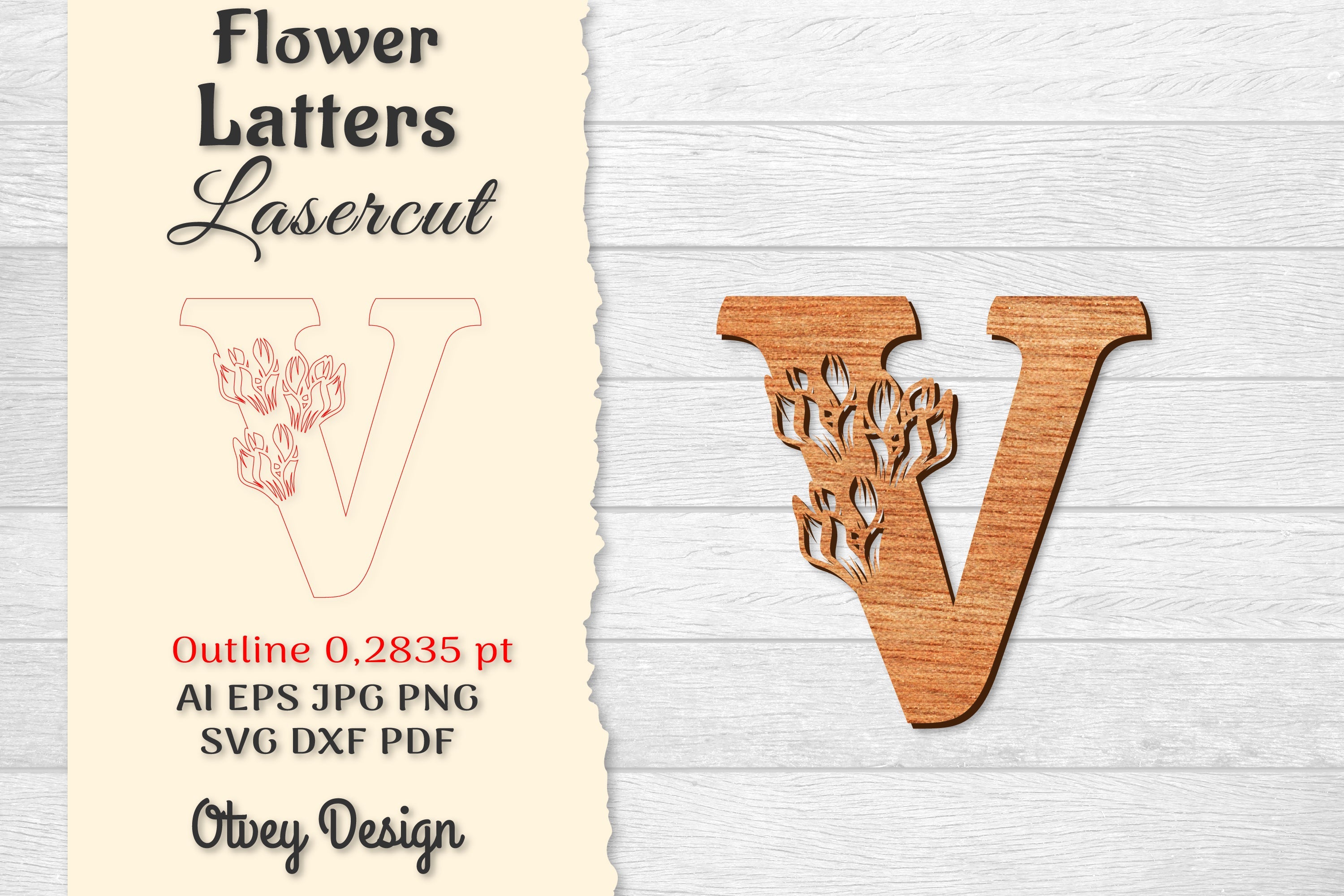 Flower Letters Laser Cut File SVG Bundle 108 - CraftNest - Digital Crafting and Art