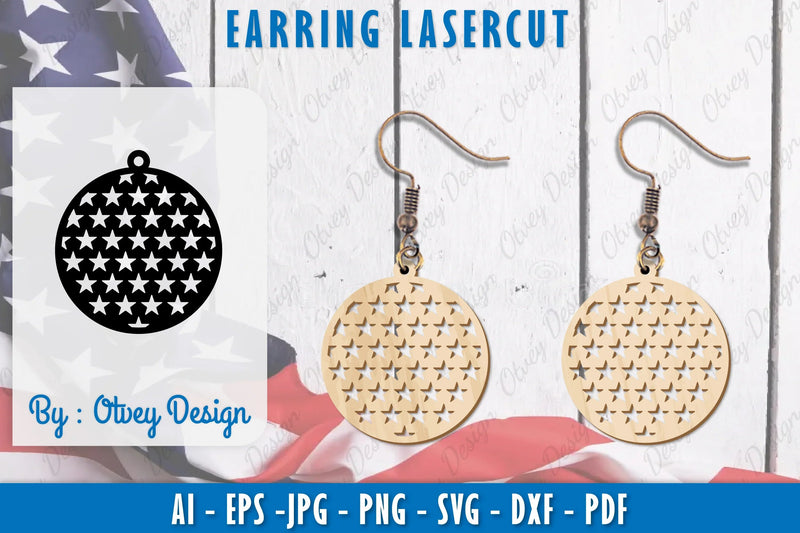 4th of July Earring SVG Bundle 15 - CraftNest - Digital Crafting and Art