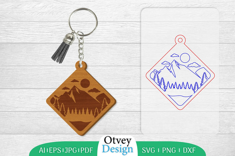 Sunset Mountain Keychain SVG Bundle 17 - CraftNest - Digital Crafting and Art