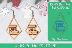 Christmas Earrings SVG Bundle 33 - CraftNest - Digital Crafting and Art