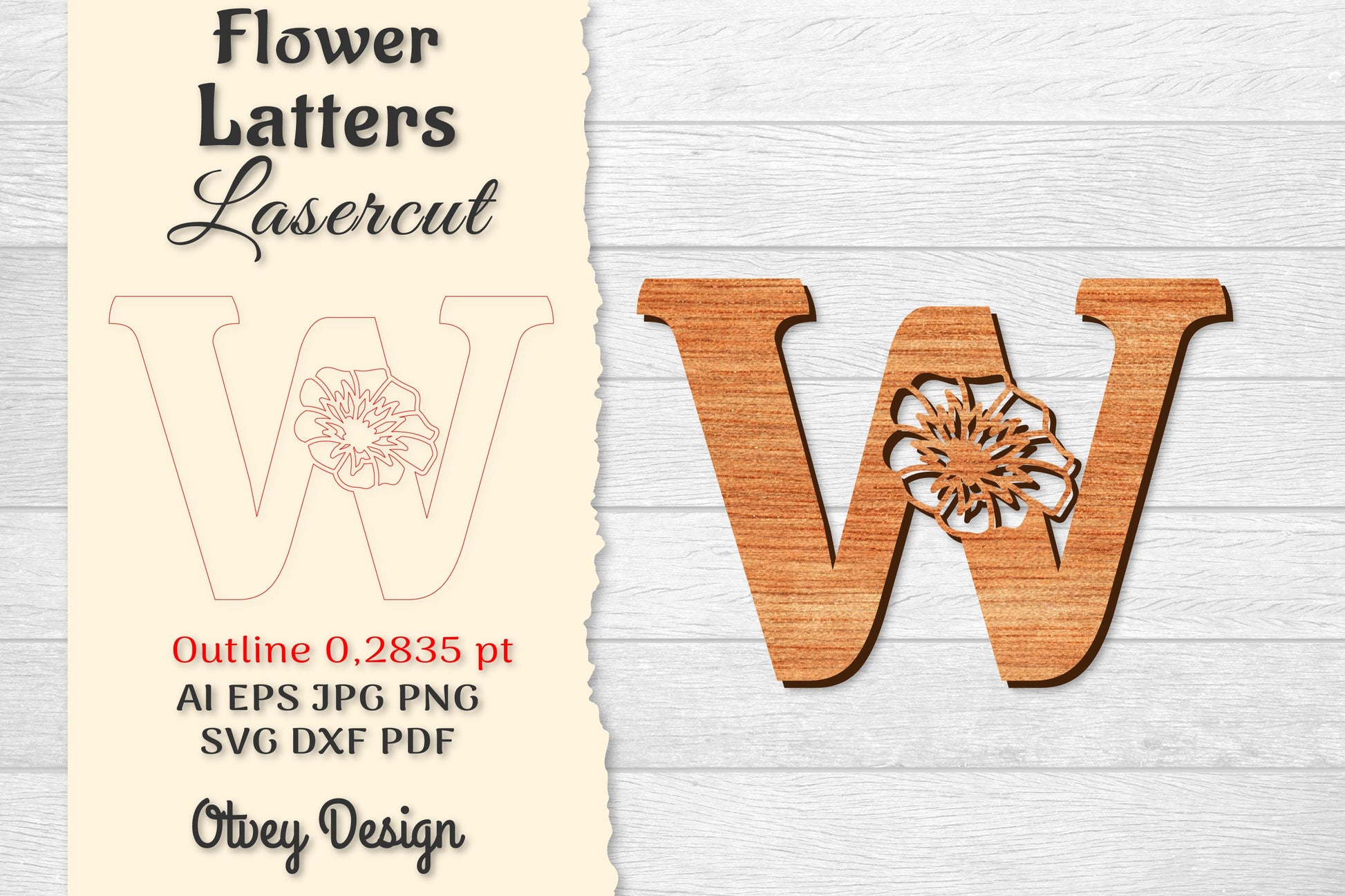 Flower Letters Laser Cut File SVG Bundle 14 - CraftNest - Digital Crafting and Art