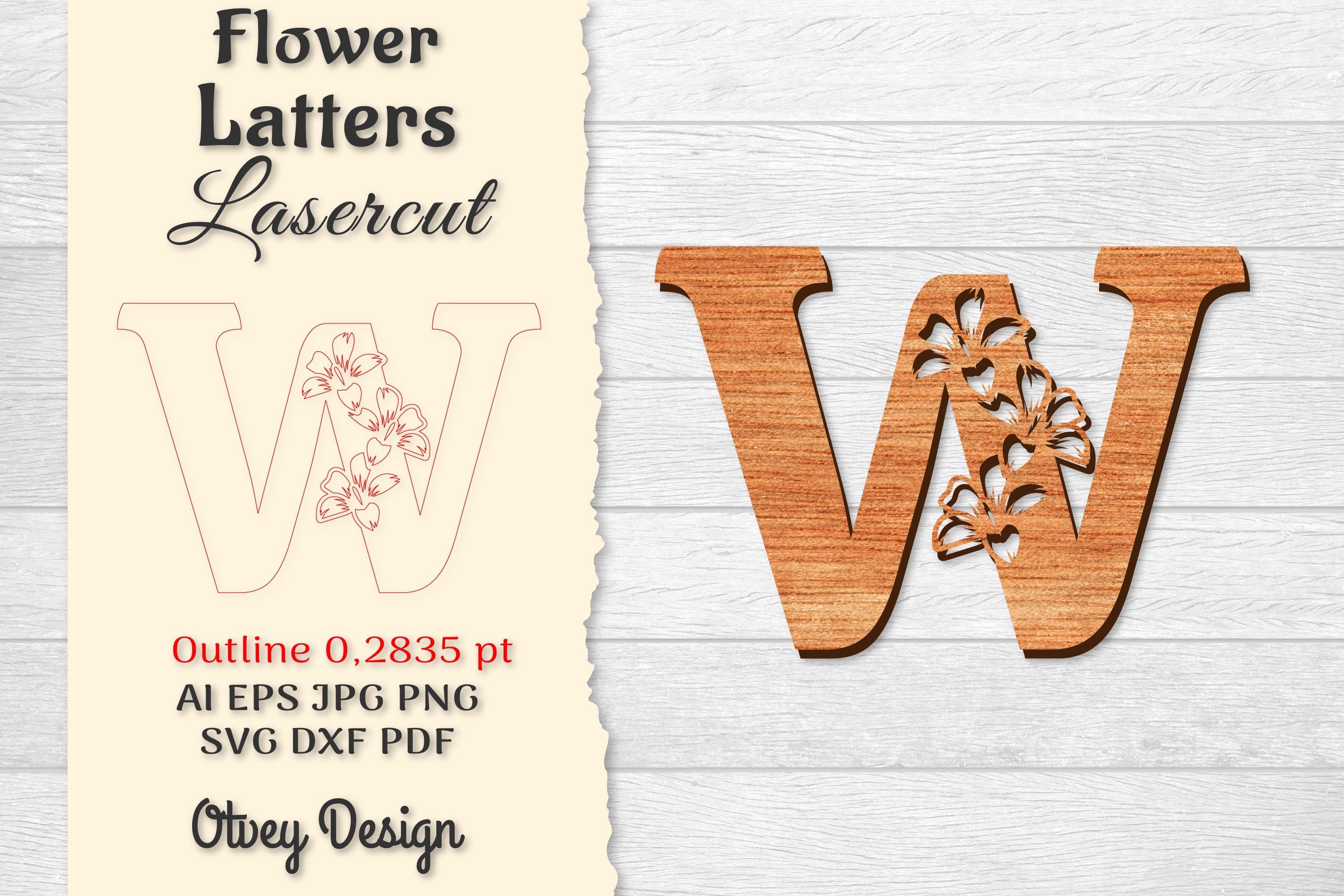 Flower Letters Laser Cut File SVG Bundle 130 - CraftNest - Digital Crafting and Art