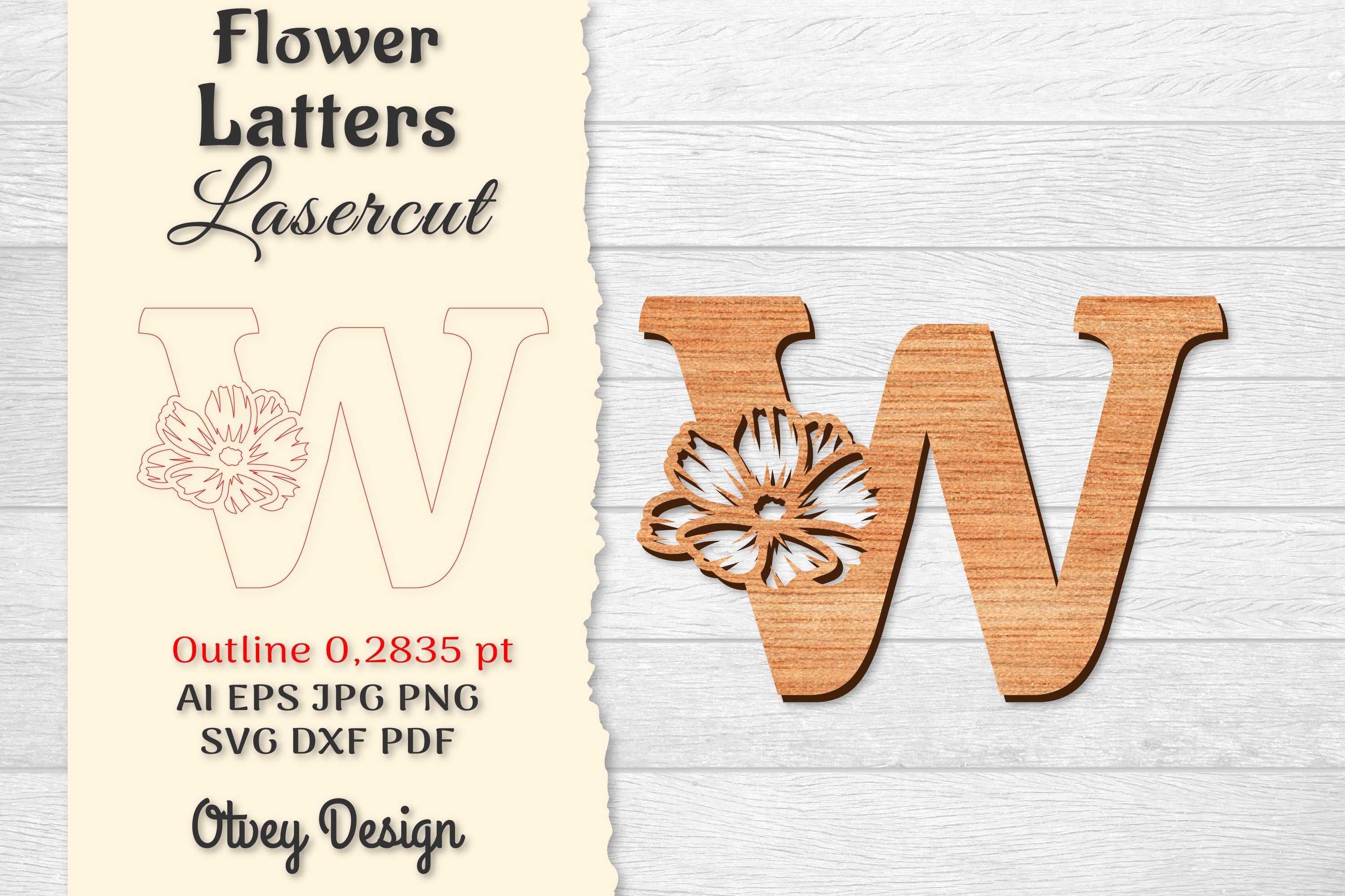 Flower Letters Laser Cut File SVG Bundle 60 - CraftNest - Digital Crafting and Art