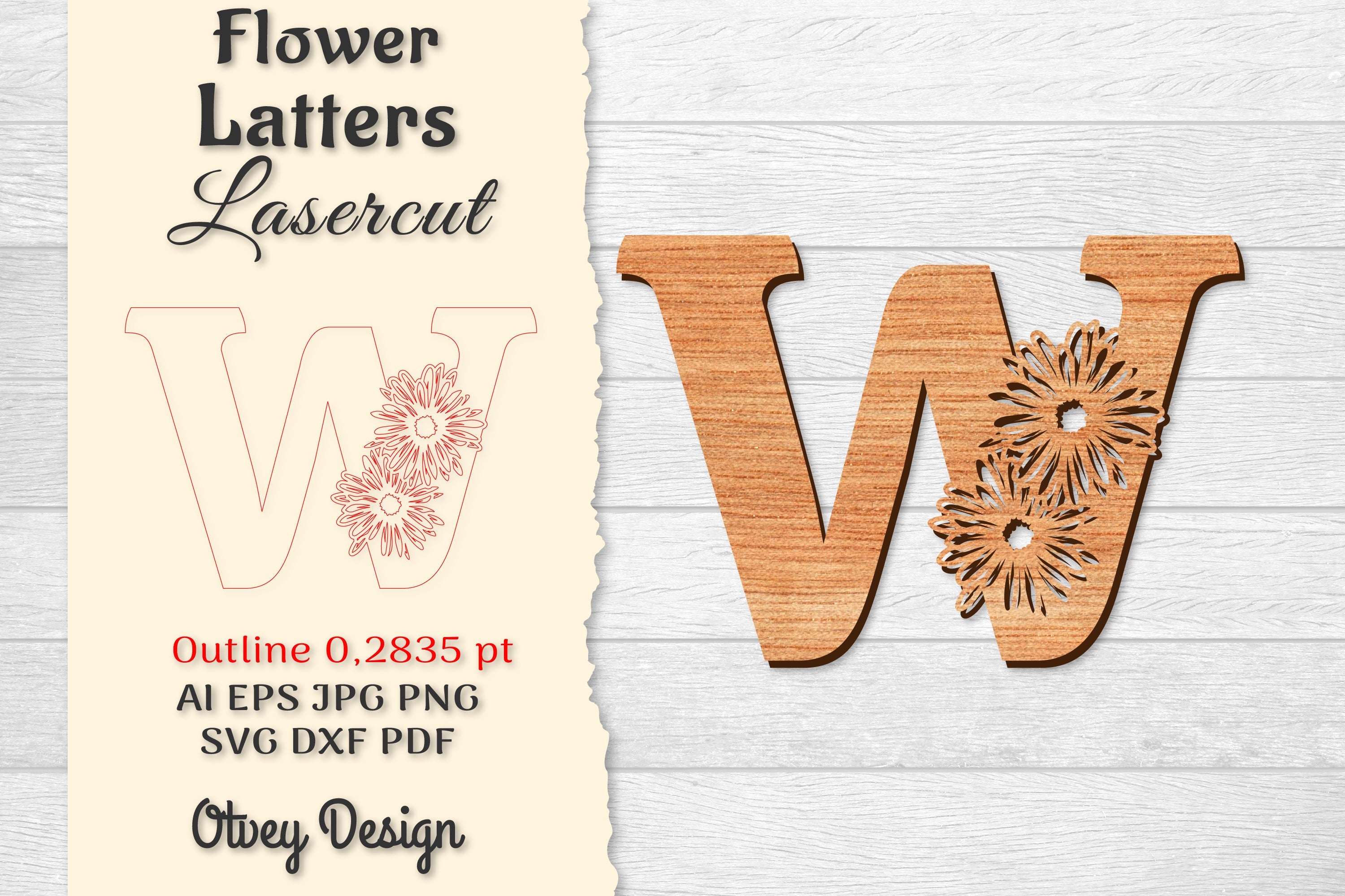 Flower Letters Laser Cut SVG Bundle 75 - CraftNest - Digital Crafting and Art