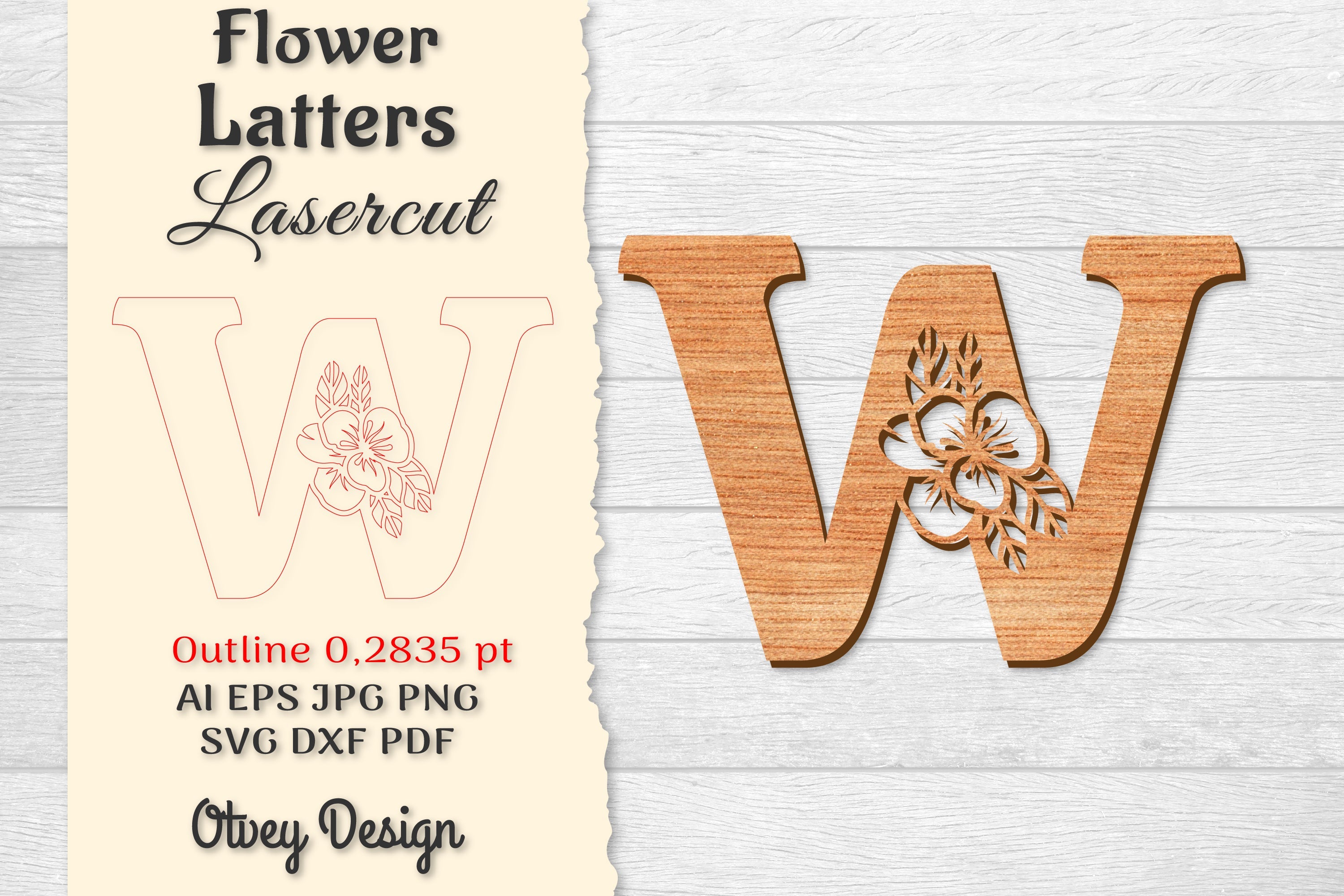 Flower Letters Laser Cut File SVG Bundle 92 - CraftNest - Digital Crafting and Art