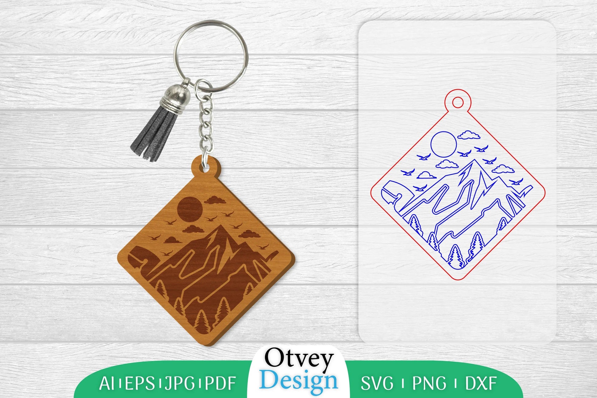 Sunset Mountain Keychain SVG Bundle 18 - CraftNest - Digital Crafting and Art