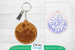 Keychain Sunset Mountain Lasercut SVG Bundle 15 - CraftNest - Digital Crafting and Art