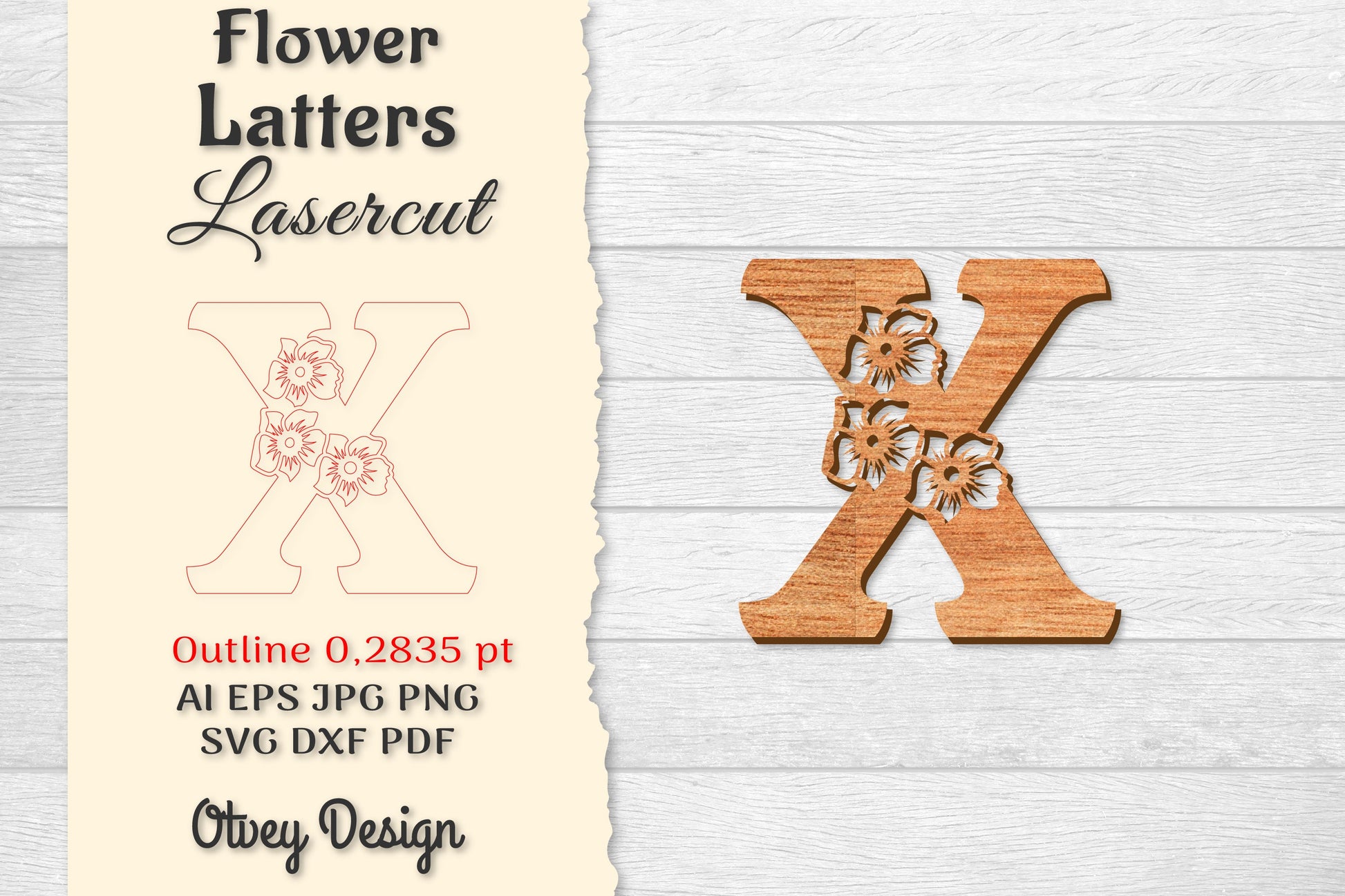 Flower Letters Laser Cut SVG Bundle 139 - CraftNest - Digital Crafting and Art