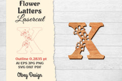 Flower Letters Laser Cut SVG Bundle 151 - CraftNest - Digital Crafting and Art