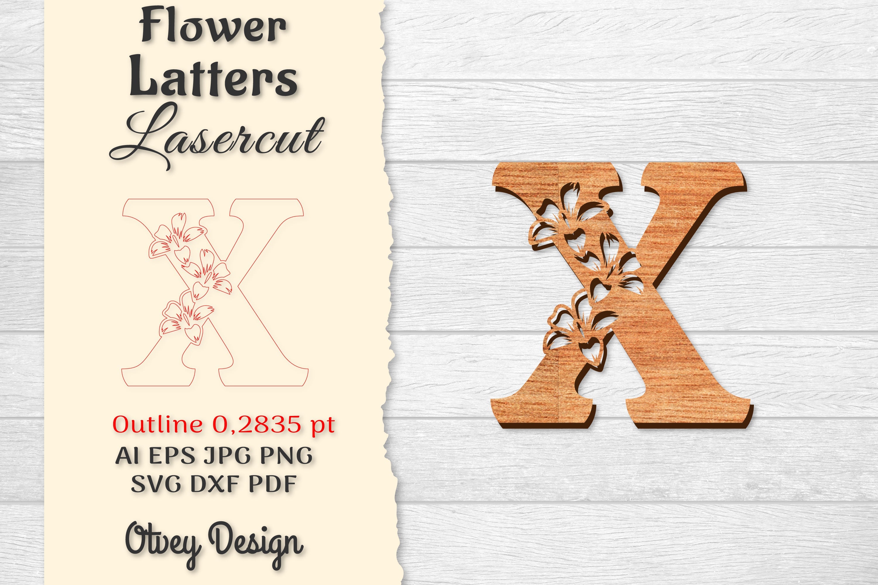 Flower Letters Laser Cut SVG Bundle 151 - CraftNest - Digital Crafting and Art
