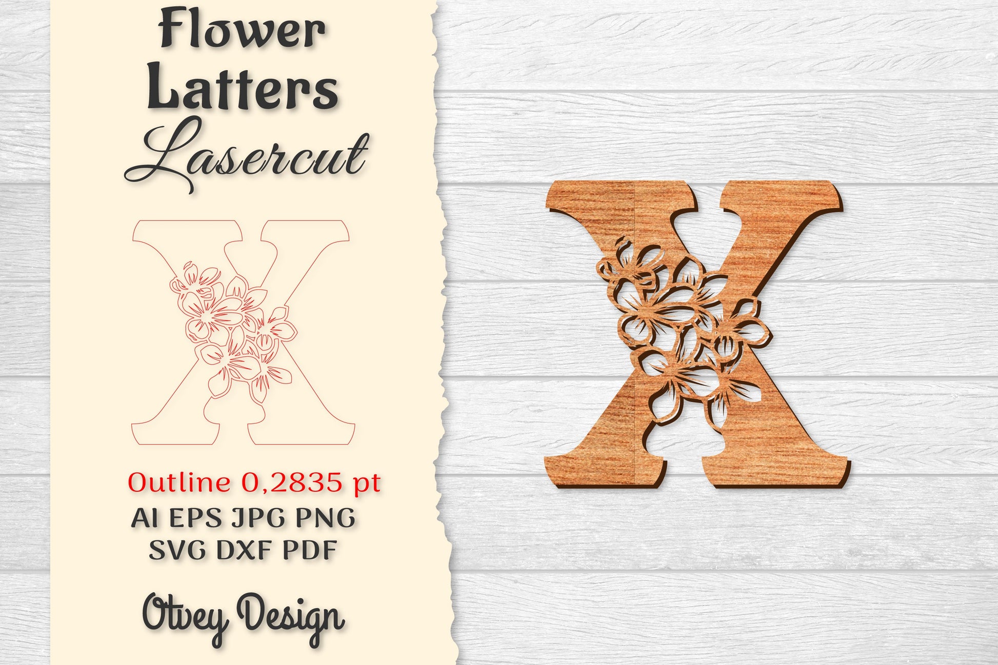 Flower Letters Laser Cut SVG Bundle 165 - CraftNest - Digital Crafting and Art