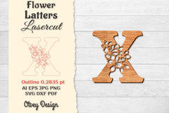 Flower Letters Laser Cut SVG Bundle 165 - CraftNest - Digital Crafting and Art