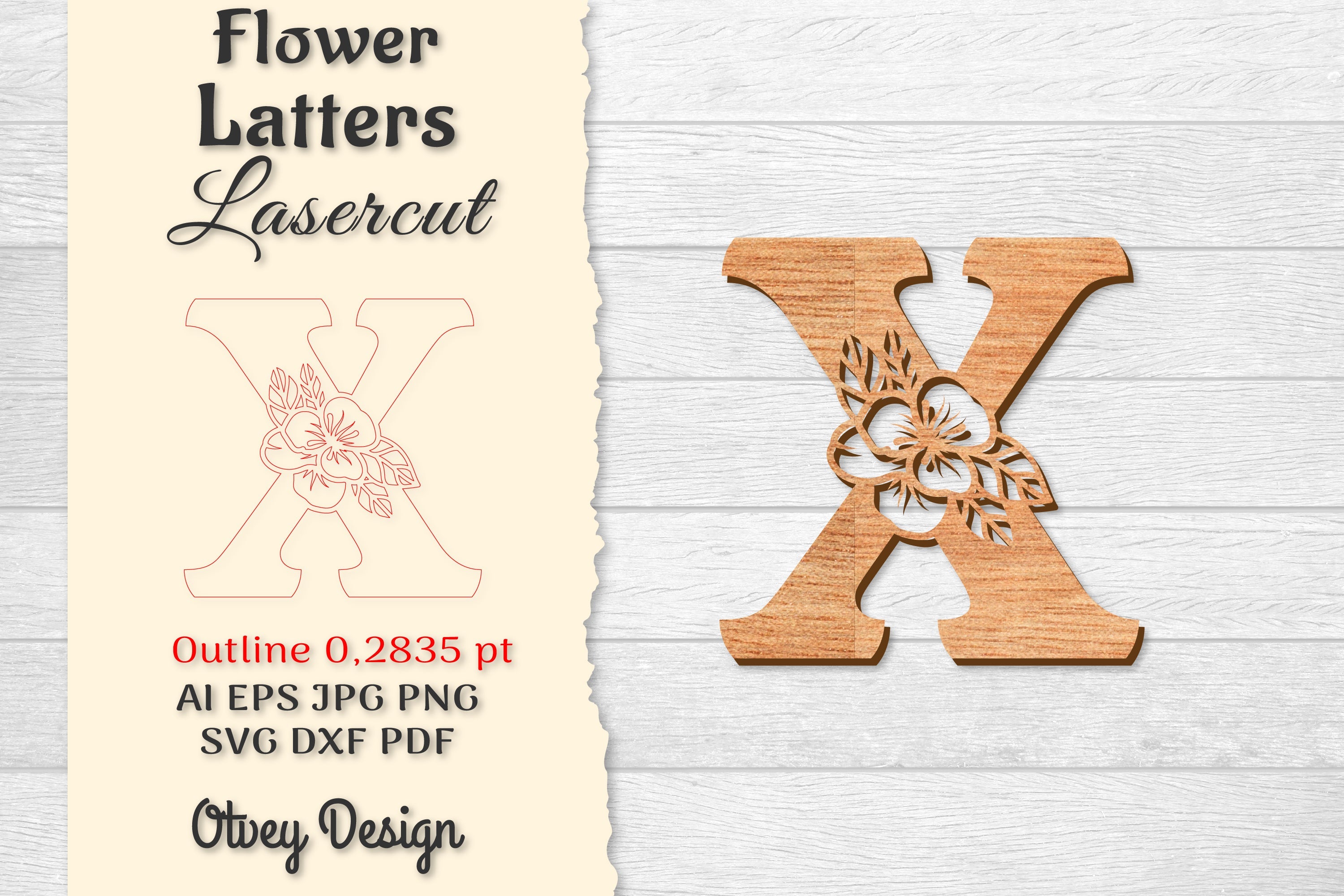 Flower Letters Laser Cut File SVG Bundle 93 - CraftNest - Digital Crafting and Art