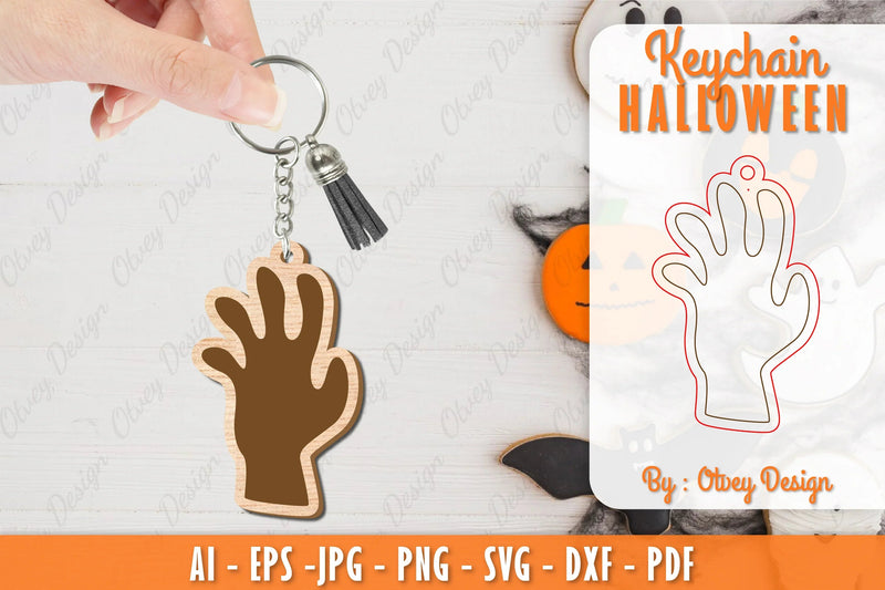 Keychain Halloween Lasercut SVG Bundle 17 - CraftNest - Digital Crafting and Art