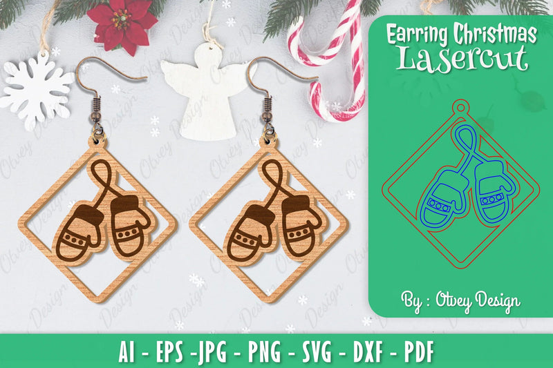 Christmas Earrings SVG Bundle 5 - CraftNest - Digital Crafting and Art