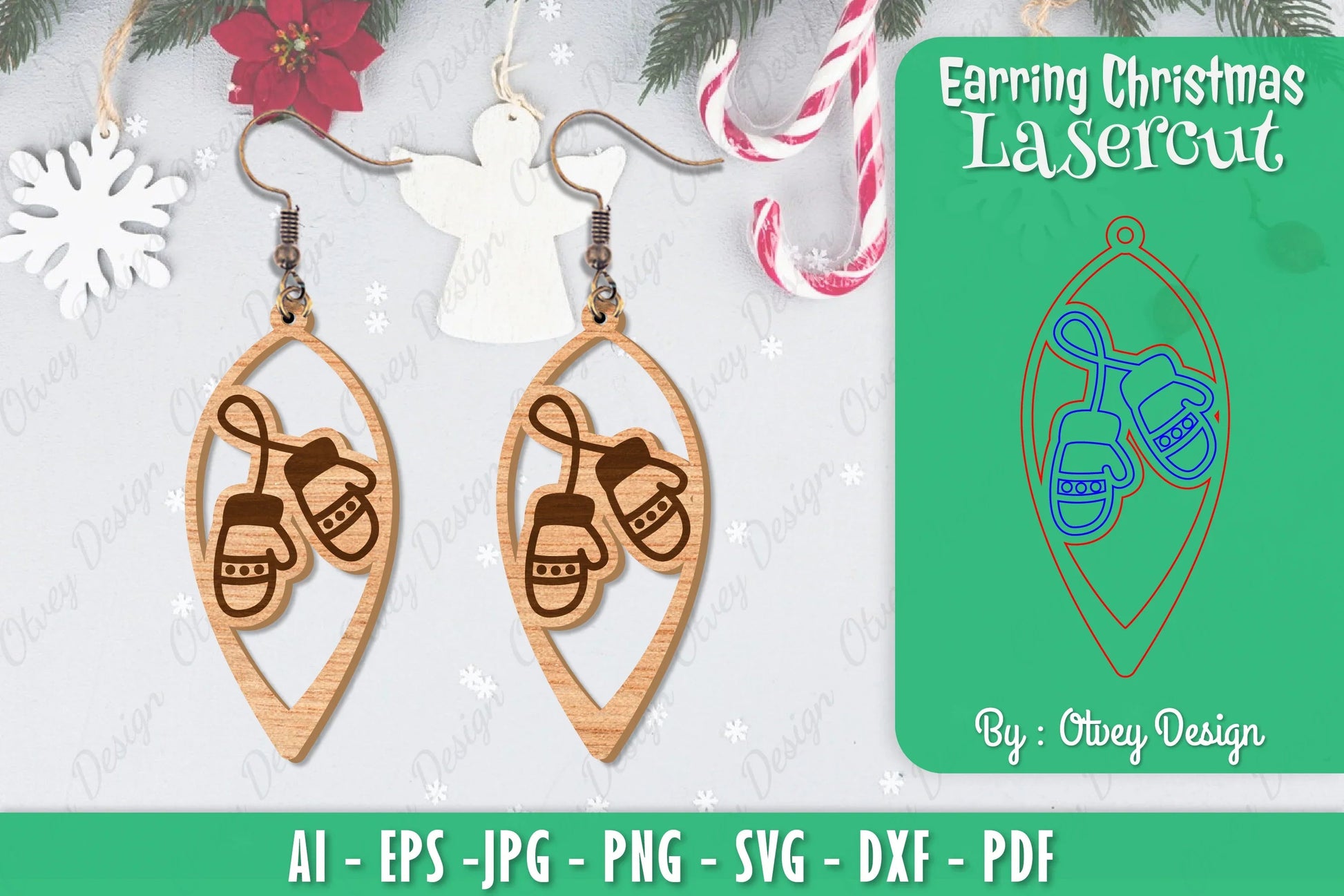 Christmas Earrings SVG Bundle 65 - CraftNest - Digital Crafting and Art