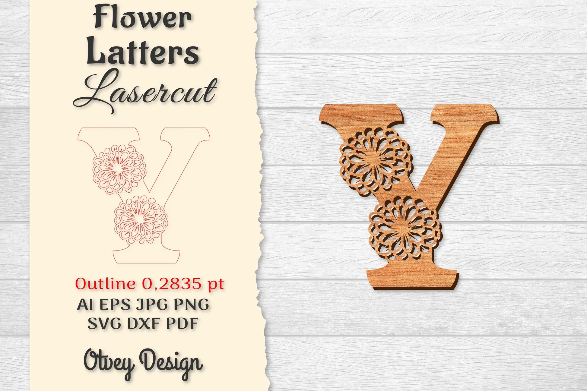 Flower Letters Laser Cut SVG Bundle 48 - CraftNest - Digital Crafting and Art